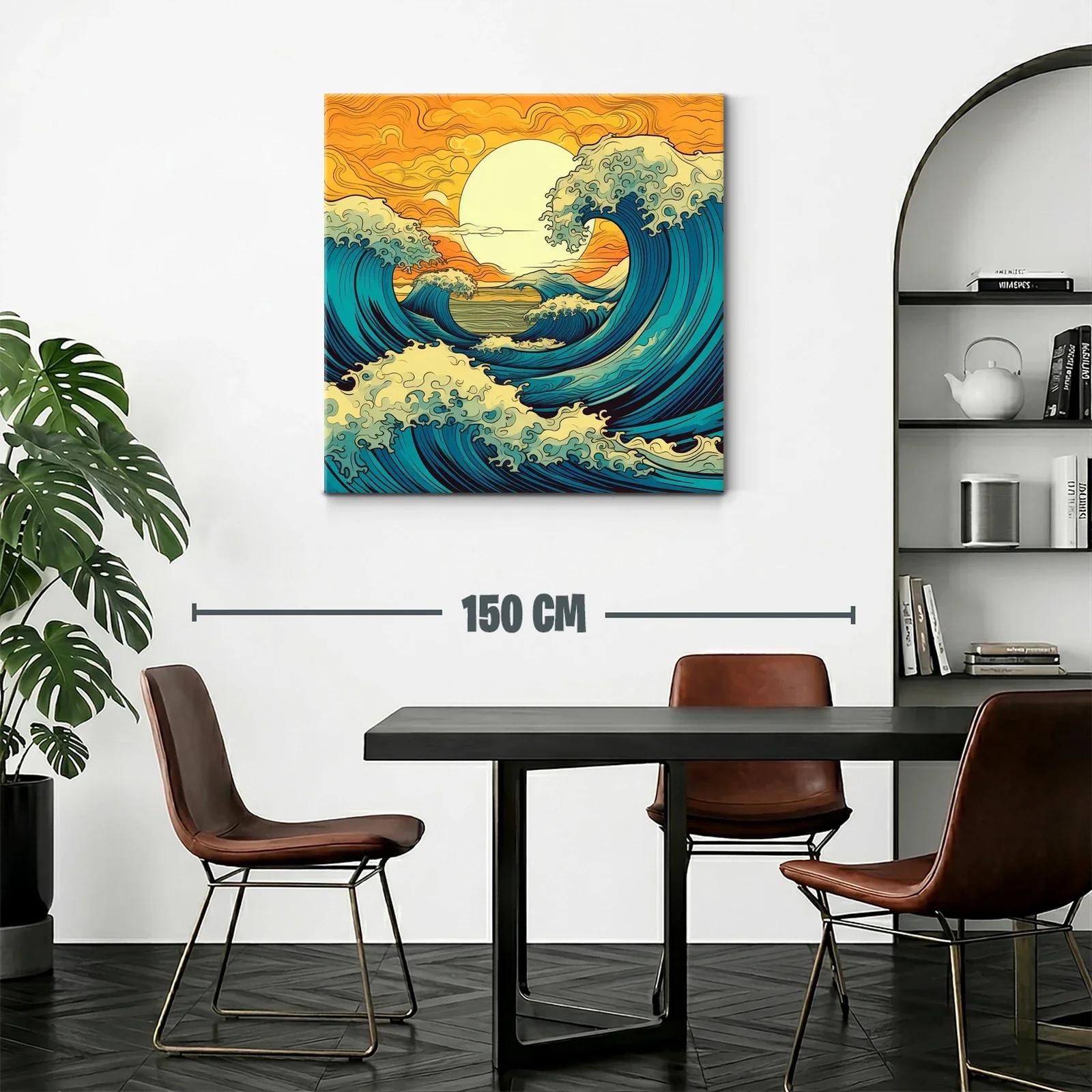 Olas vibrantes bajo un sol dorado en movimiento continuo — miniatura 2