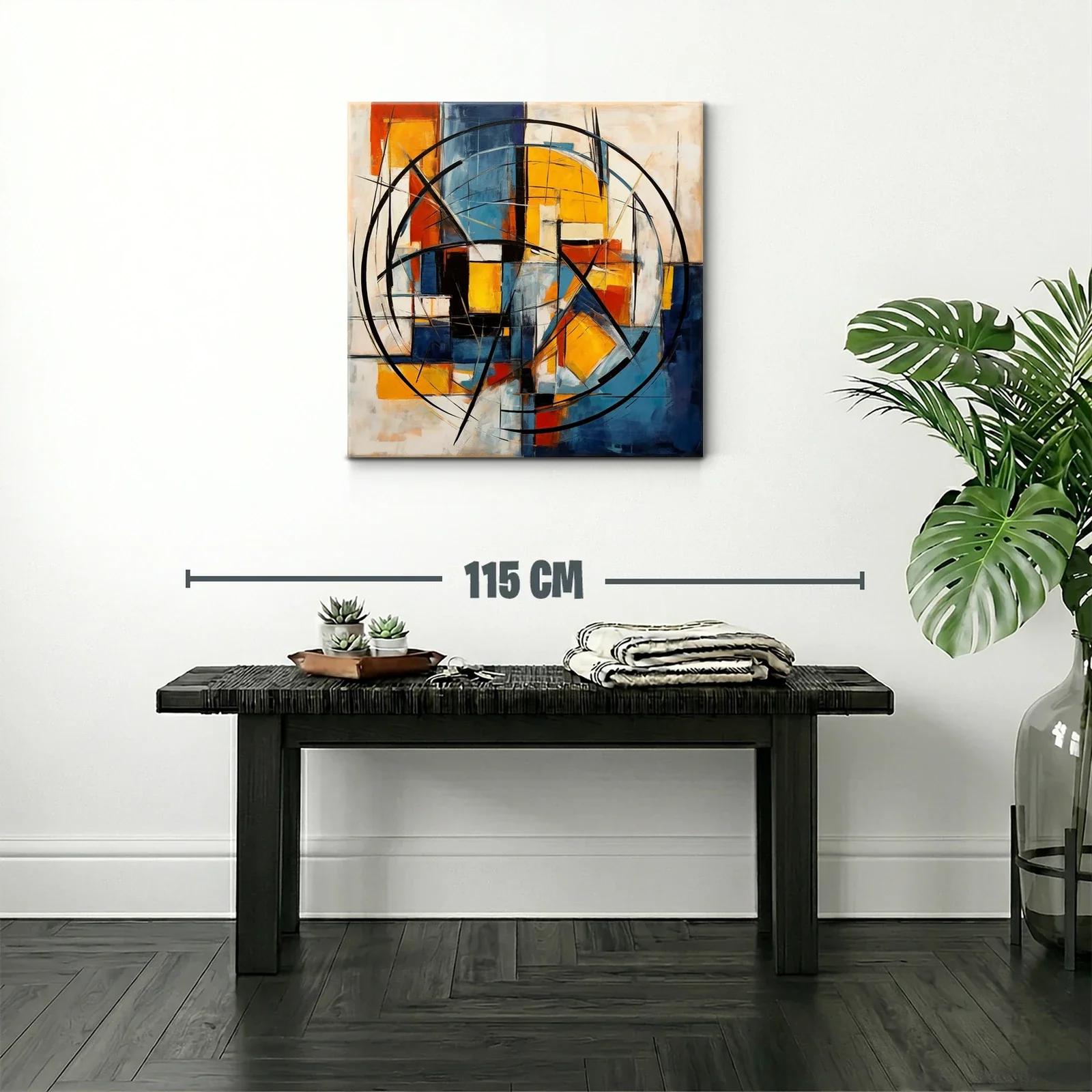 Composición abstracta en tonos cálidos y fríos equilibrados — miniatura 2