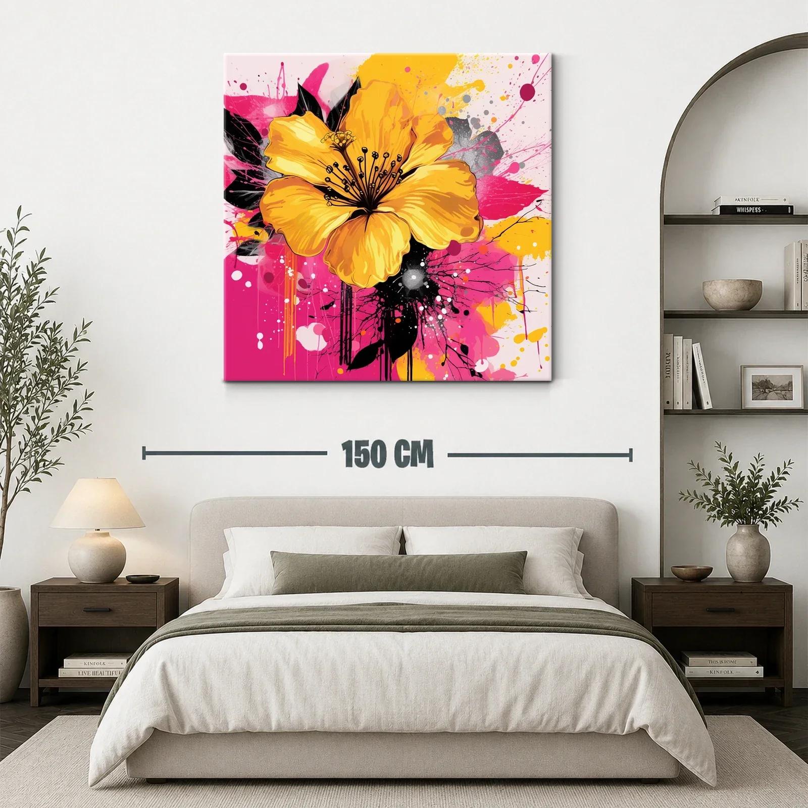 Flor vibrante en tonos amarillos y fucsias impactantes — miniatura 3