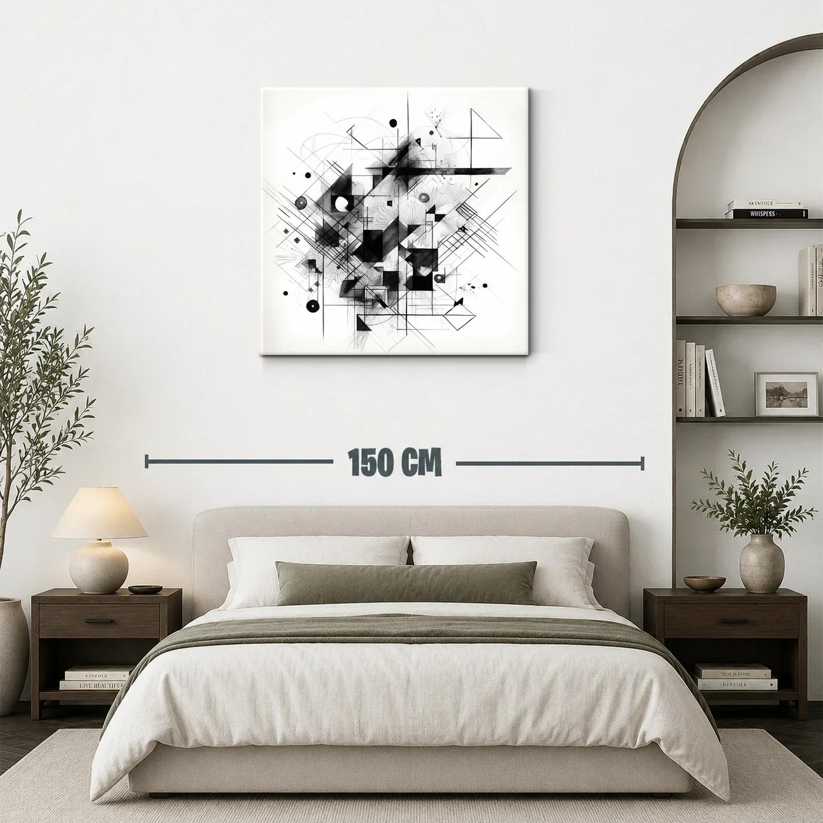 Arte abstracto geométrico en tonos monocromáticos elegantes — miniatura 3