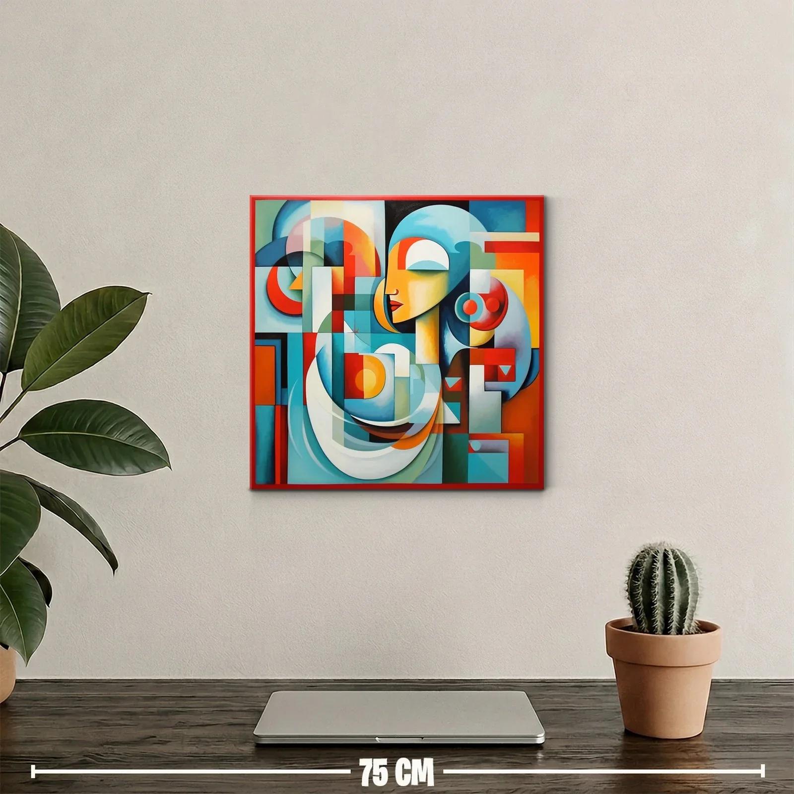 Composición abstracta con perfil femenino y formas geométricas — miniatura 2