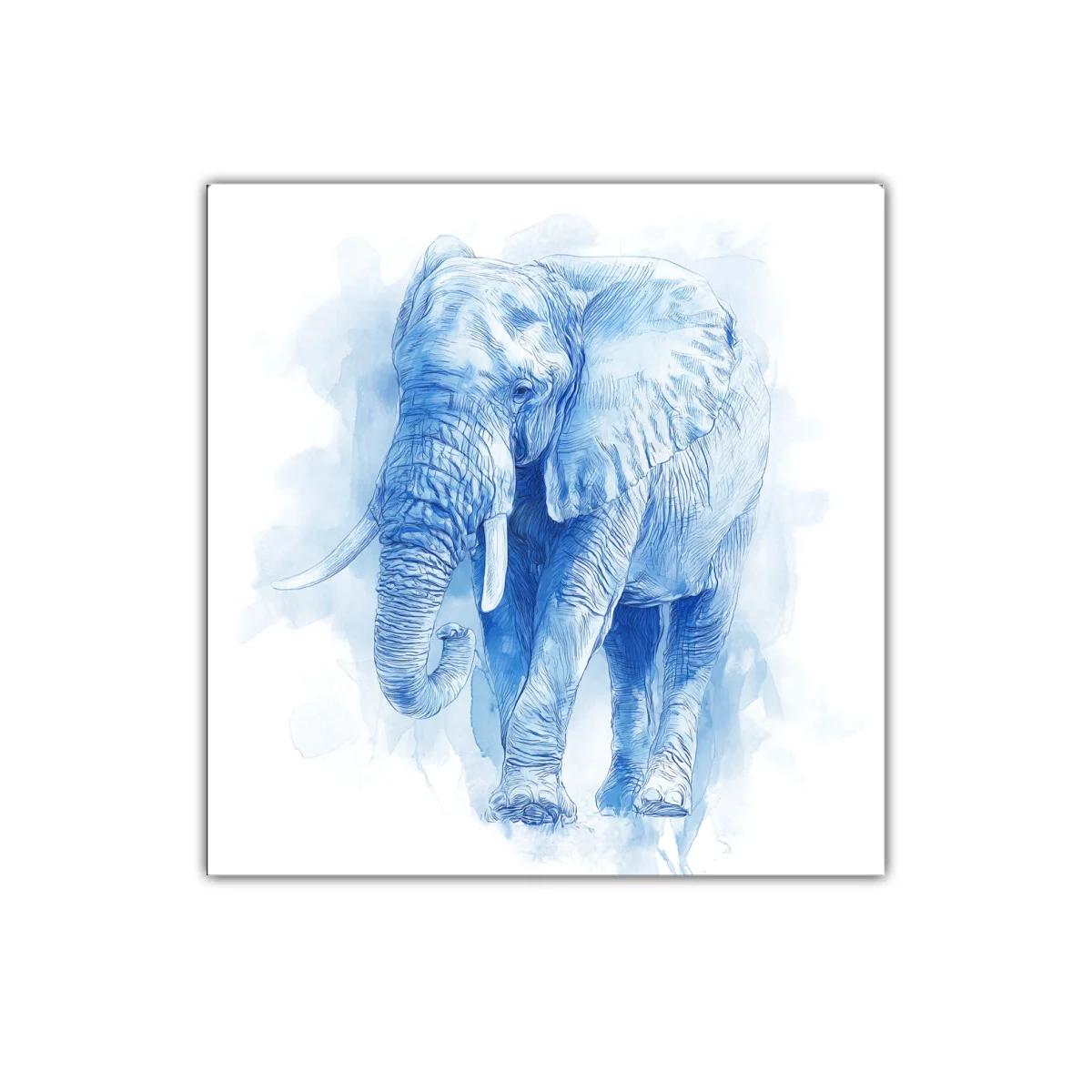 Elefante en tonos azules con estilo detallado y suave — imagen principal