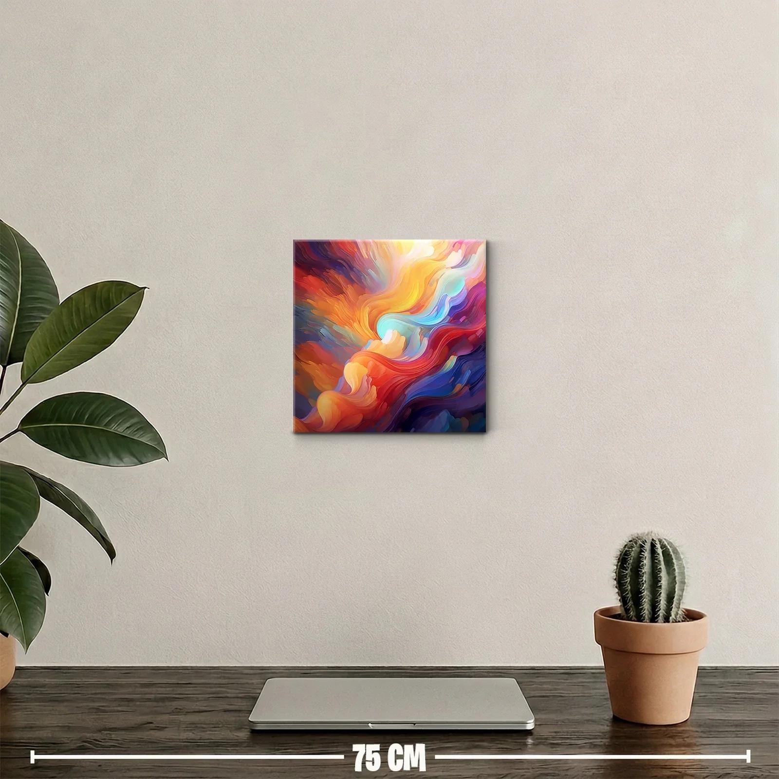 Cuadro abstracto vibrante de colores en movimiento fluido — miniatura 2