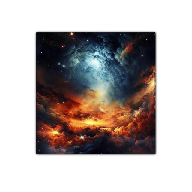 Galaxia en Llamas con Espirales de Luz Brillante