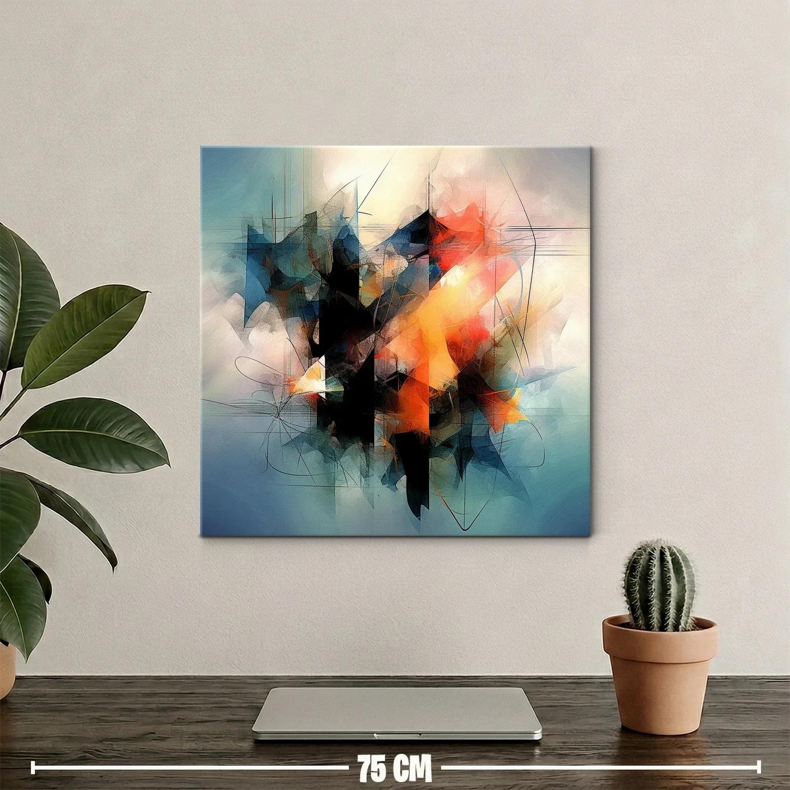 Composición abstracta con tonos cálidos y fríos vibrantes — miniatura 2