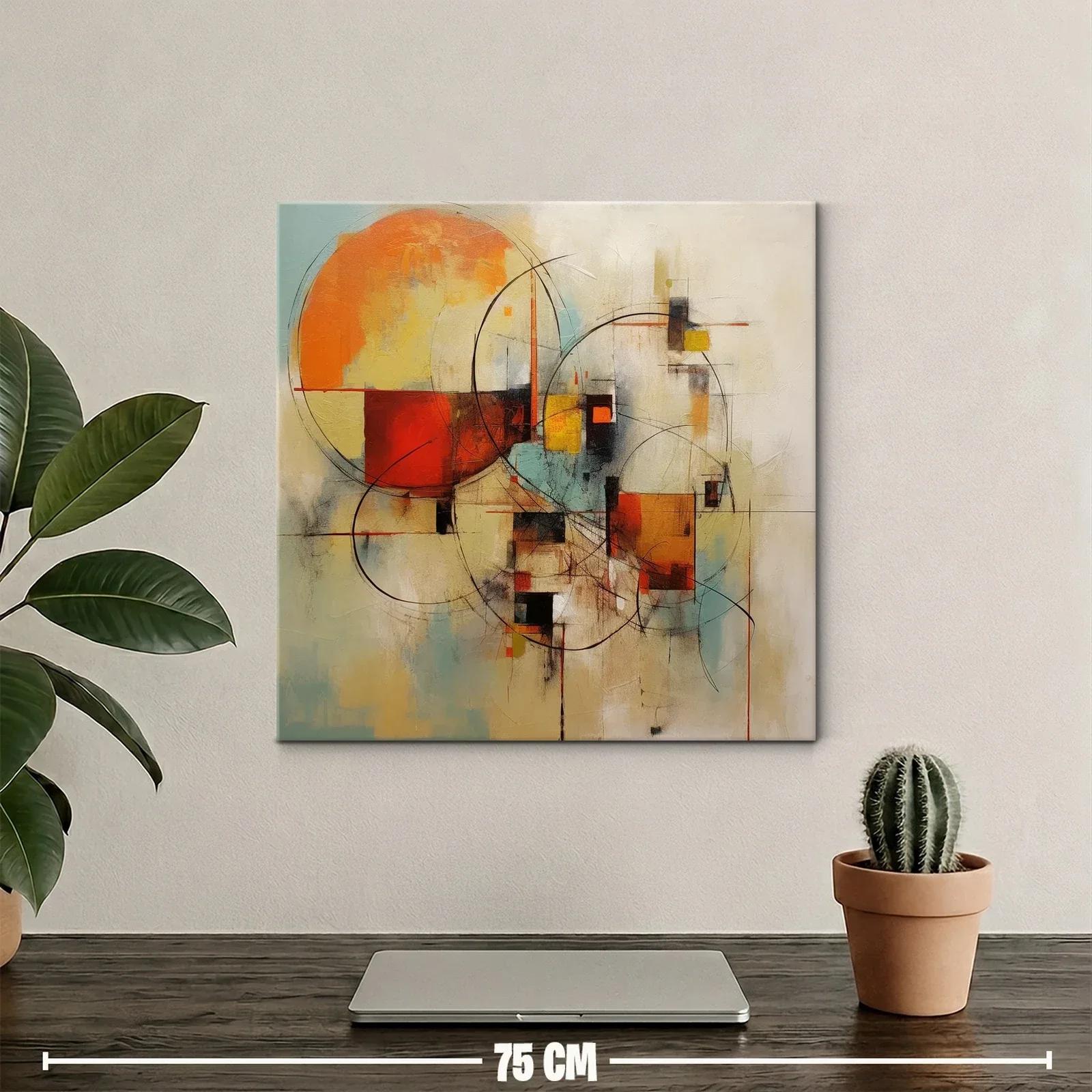 Composición abstracta en tonos cálidos y líneas dinámicas — miniatura 2