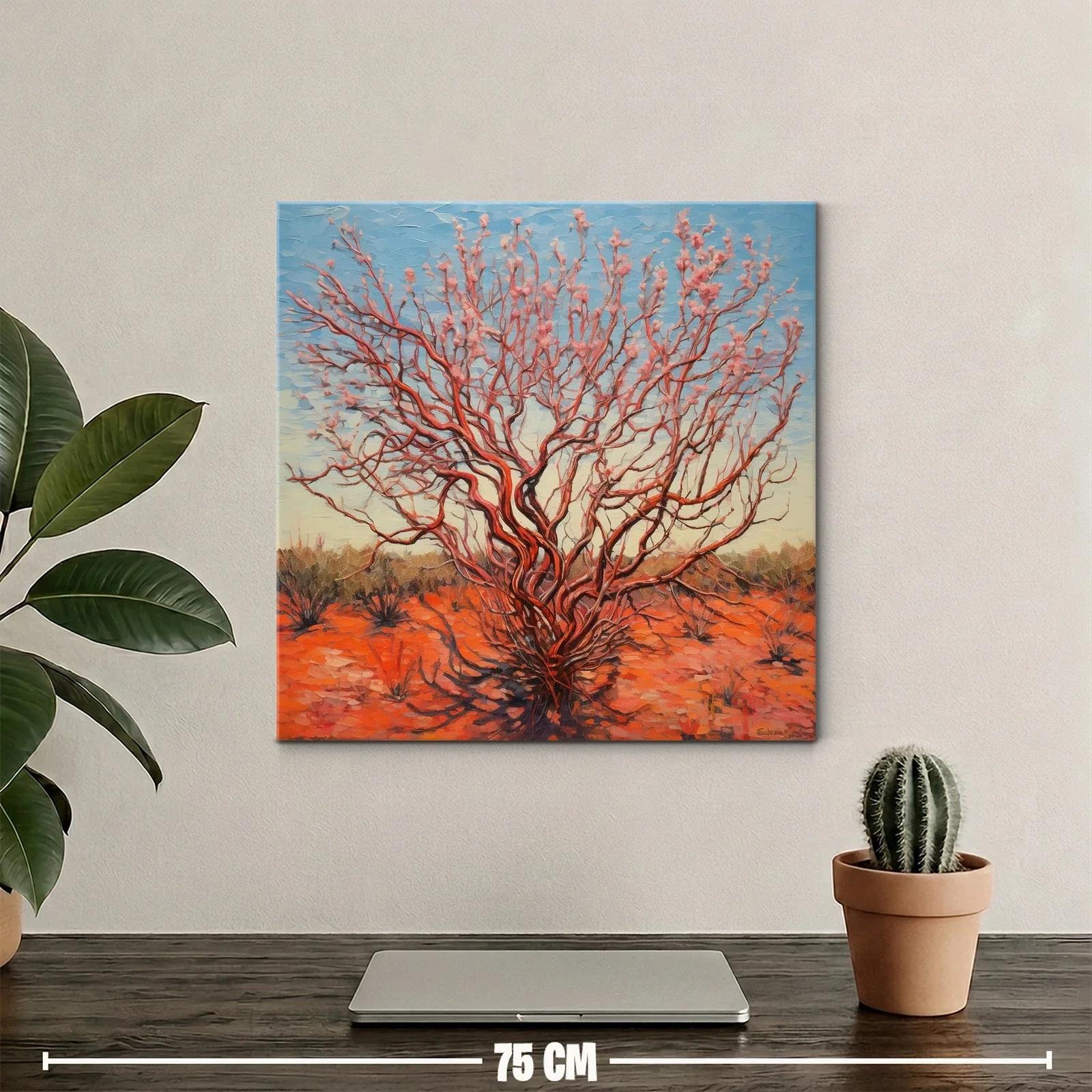 Árbol florido en paisaje desértico al atardecer — miniatura 2