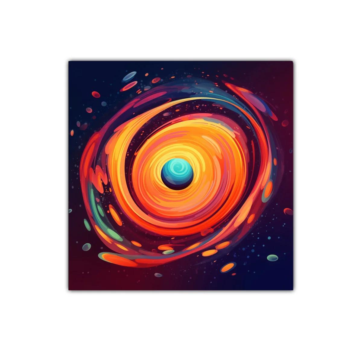 Cuadro abstracto con espiral de colores vibrantes y energía dinámica — imagen principal