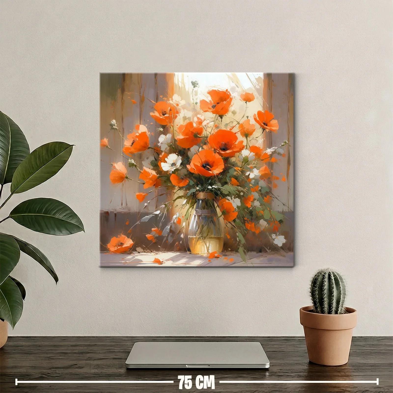 Ramo vibrante de flores anaranjadas con detalles blancos — miniatura 2