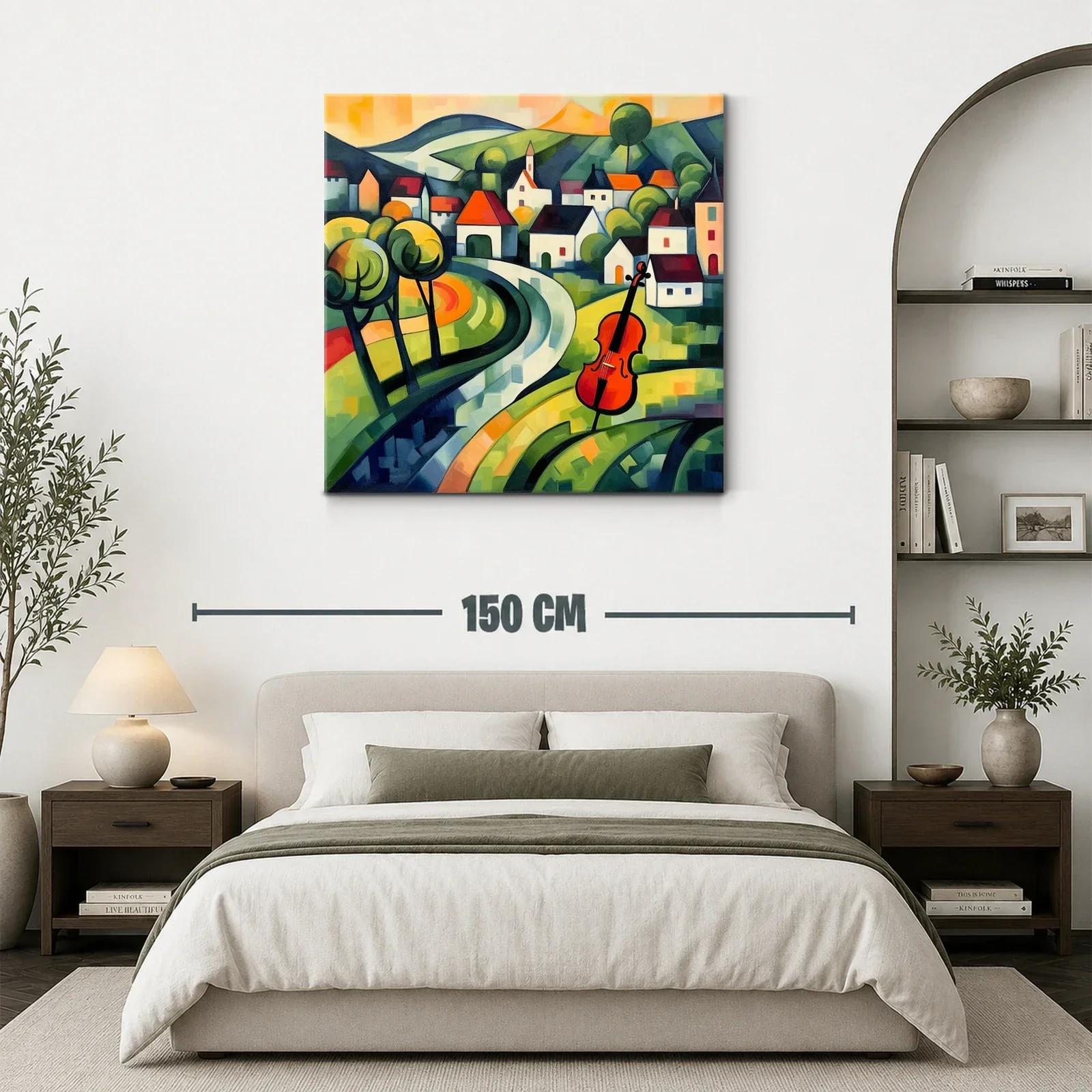 Paisaje con violonchelo en tonos vibrantes y curvas armoniosas — miniatura 3