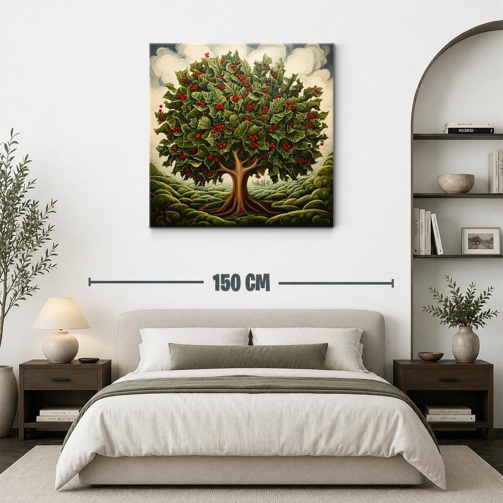 Árbol frondoso con hojas verdes y frutos rojos vibrantes — miniatura 3