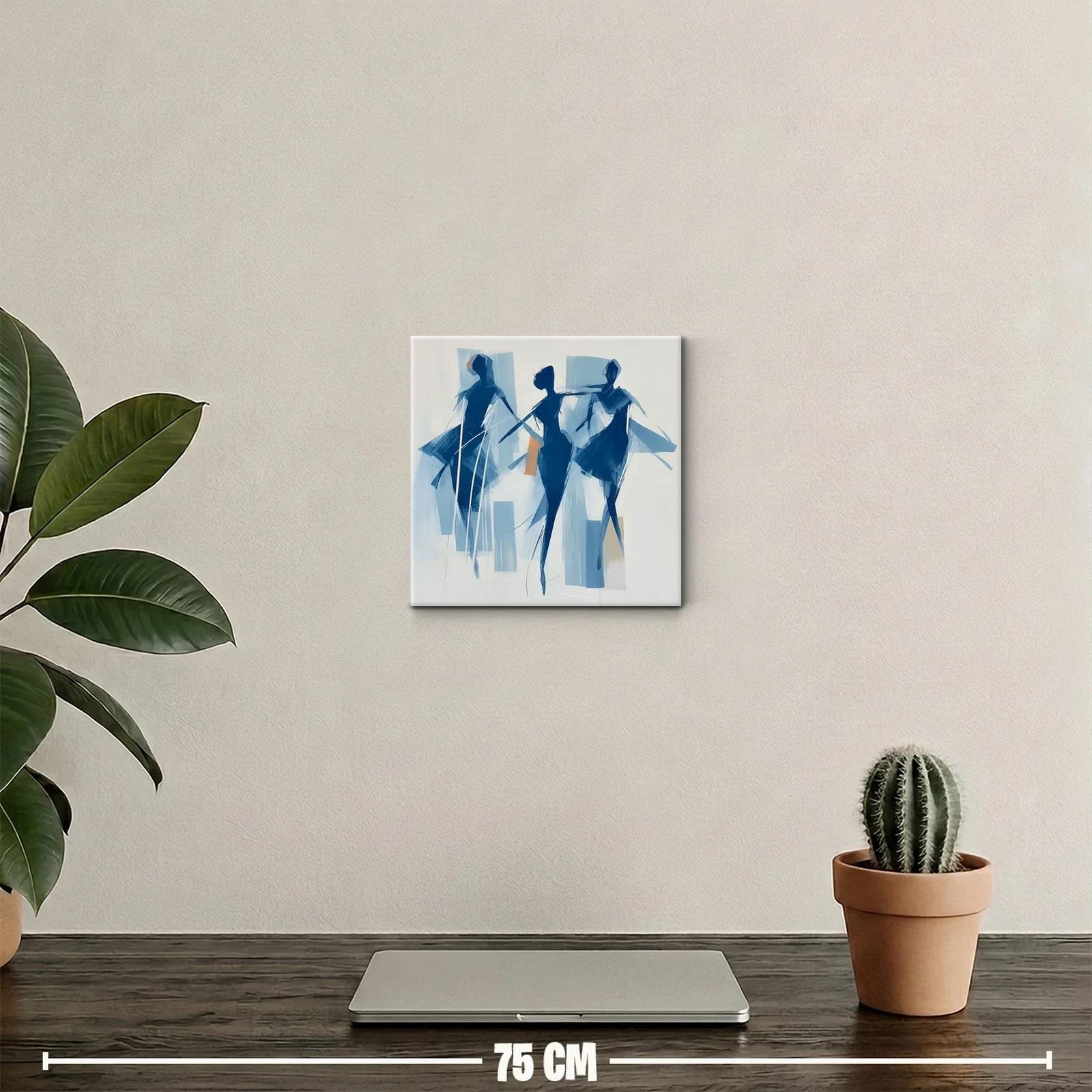 Danza abstracta en tonos azules y toques cálidos — miniatura 2