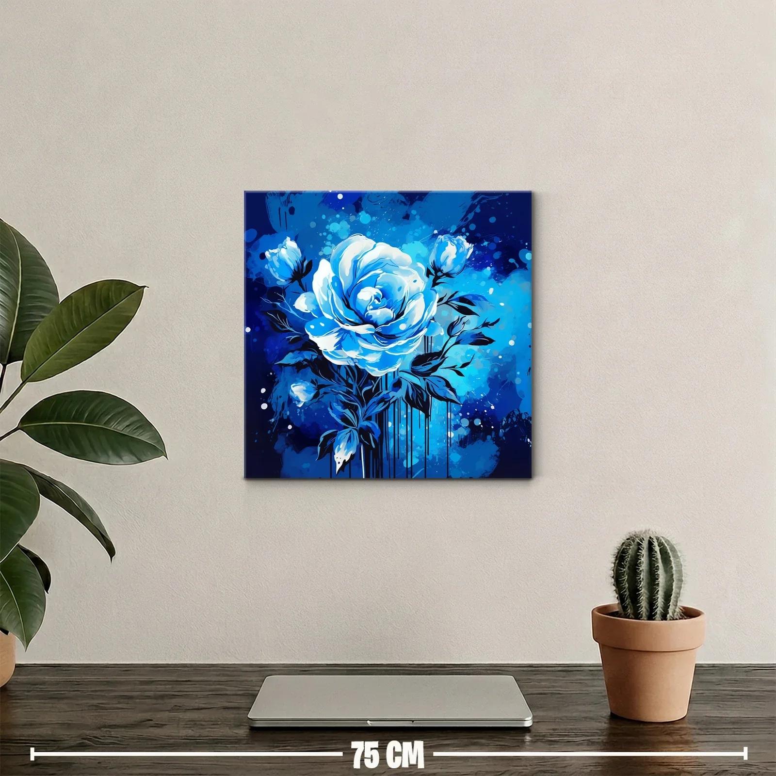 Rosa azul en composición vibrante con fondo dinámico — miniatura 2