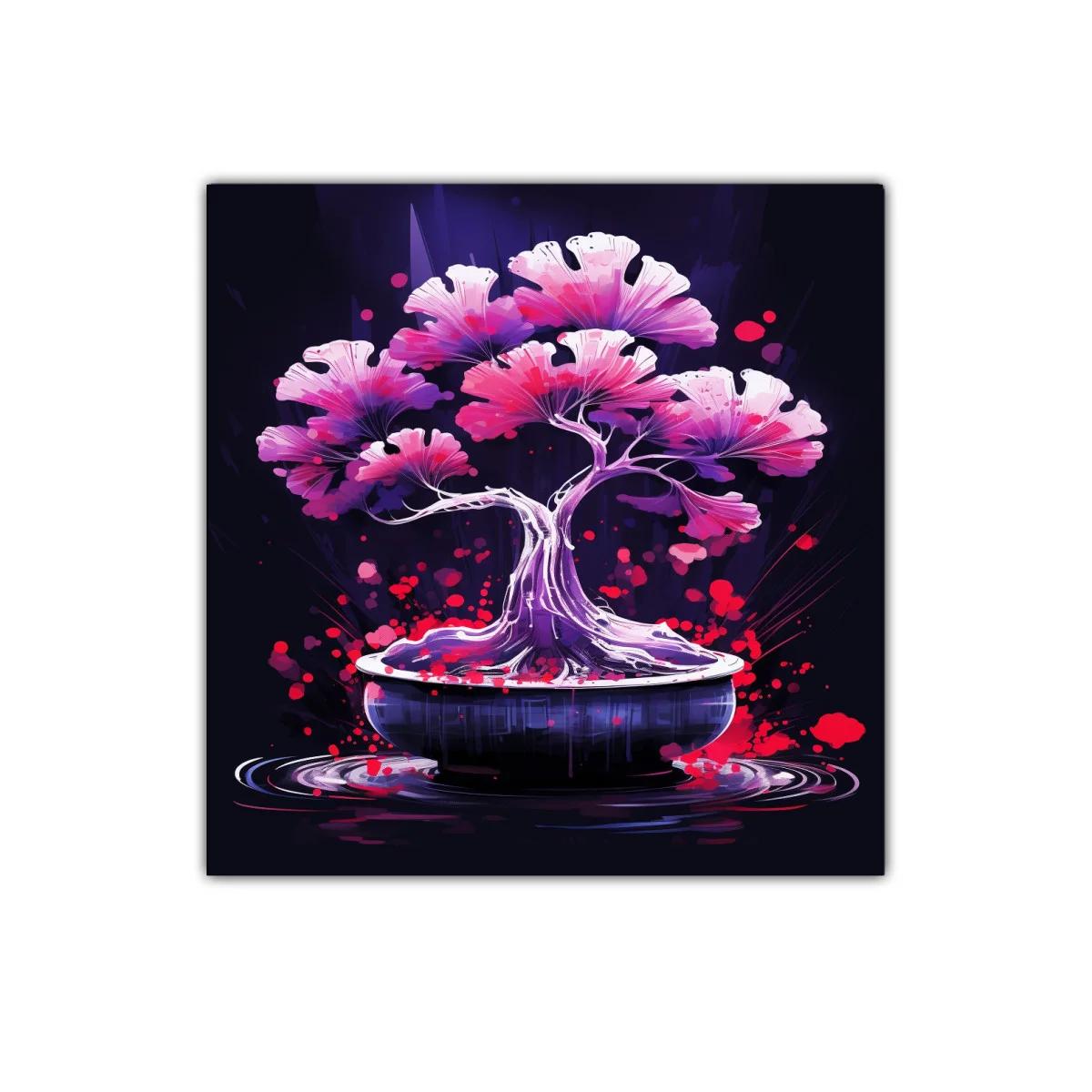 Árbol de bonsái con flores en tonos fucsia y morado — imagen principal