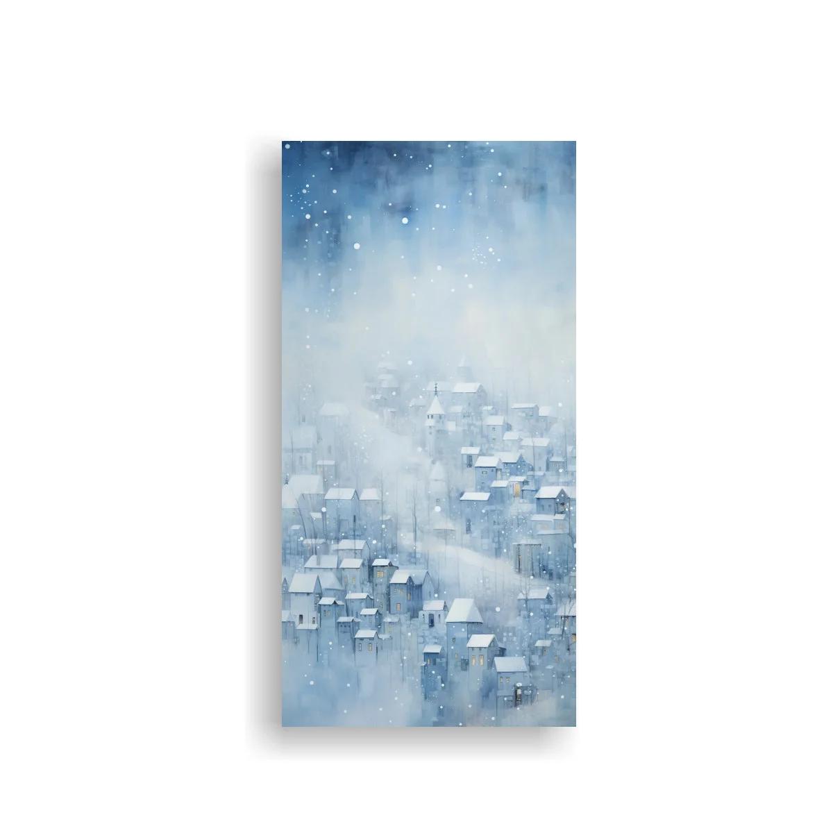 Cuadro pueblo nevado con techos blancos — imagen principal
