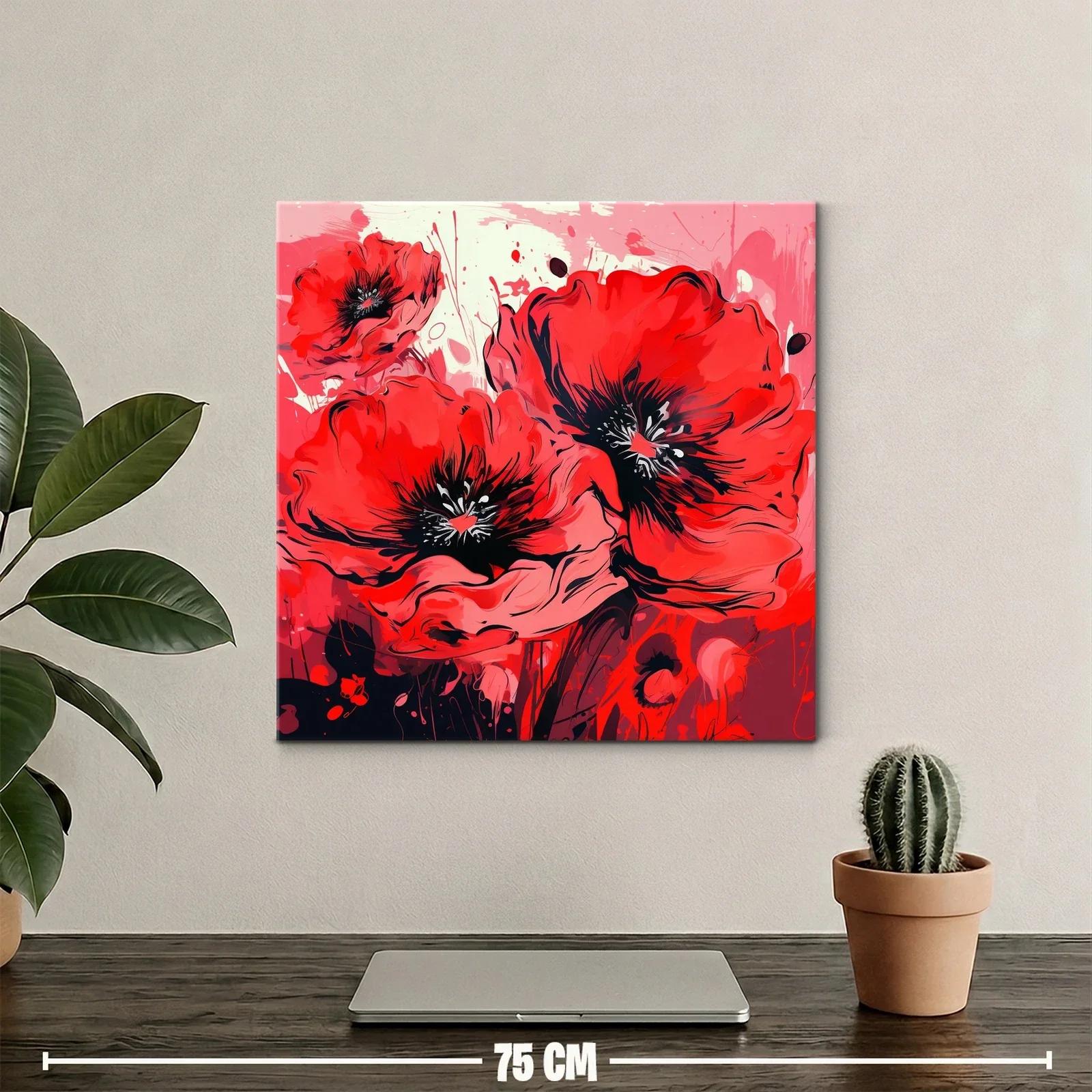 Vibrante composición de amapolas rojas con contrastes intensos — miniatura 2