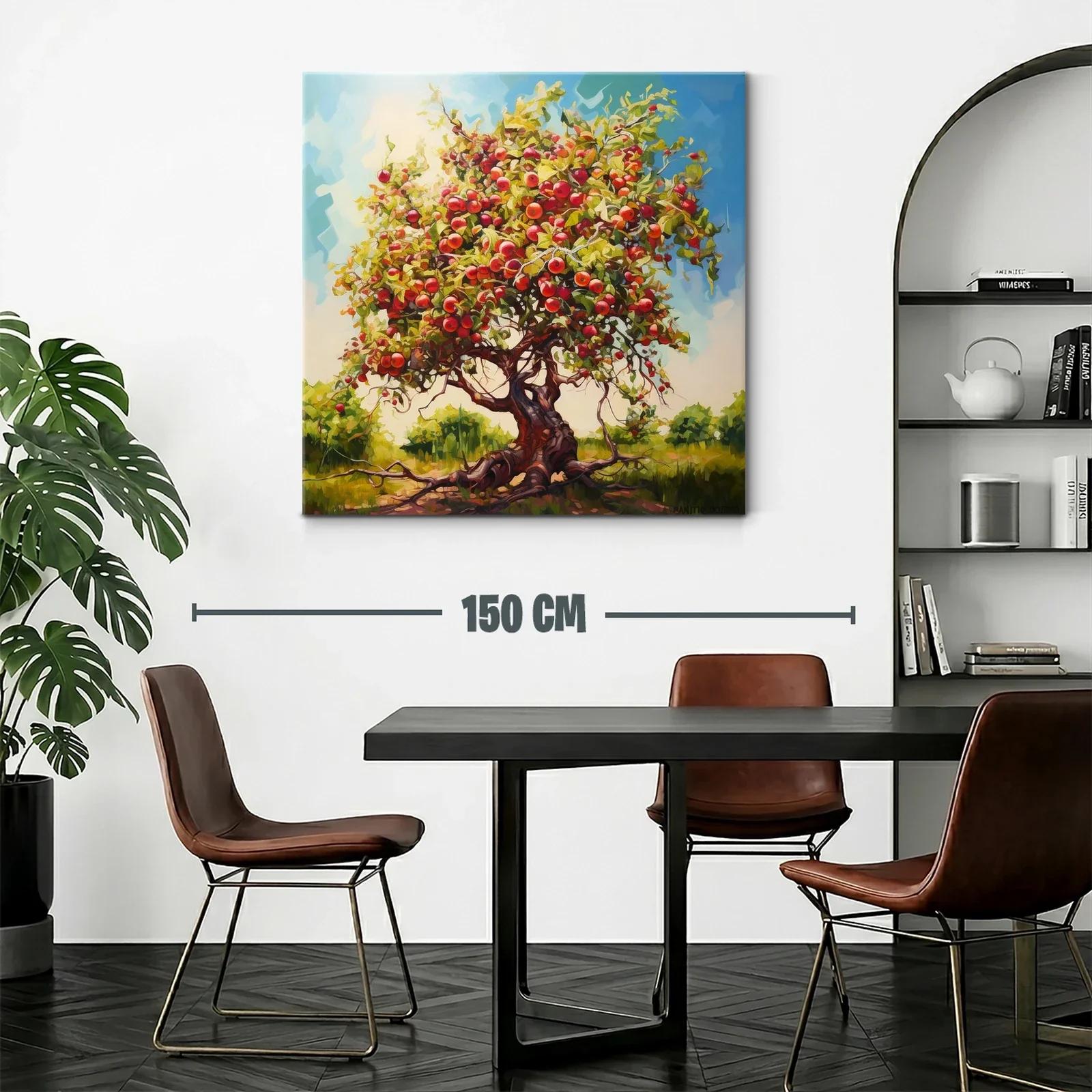 Árbol rebosante de manzanas en paisaje soleado — miniatura 2