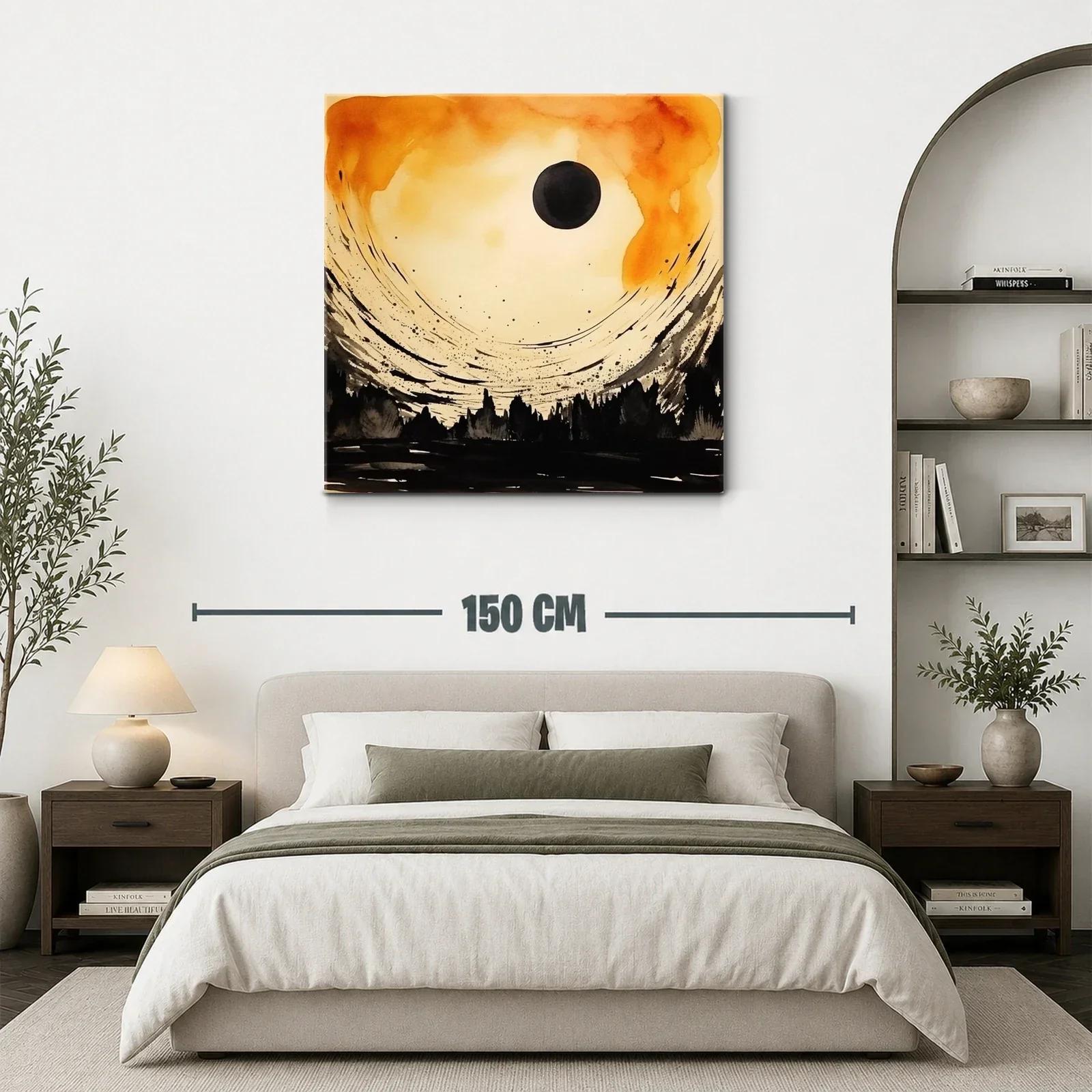 Atardecer abstracto con siluetas y cielo dramático — miniatura 3