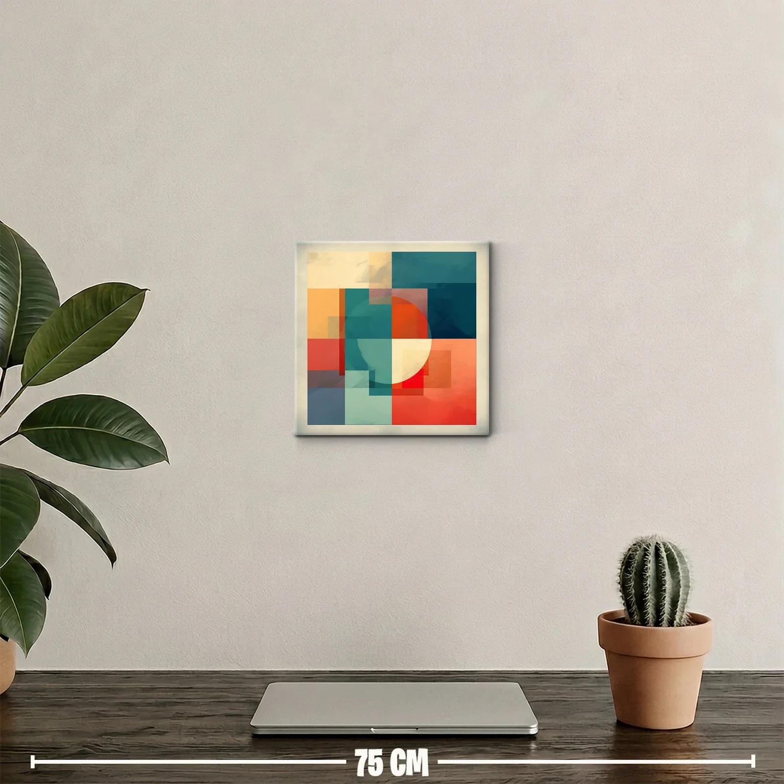 Composición geométrica con tonos cálidos y fríos equilibrados — miniatura 2