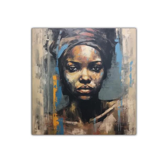 Impactante retrato femenino con expresivos tonos cálidos y fríos