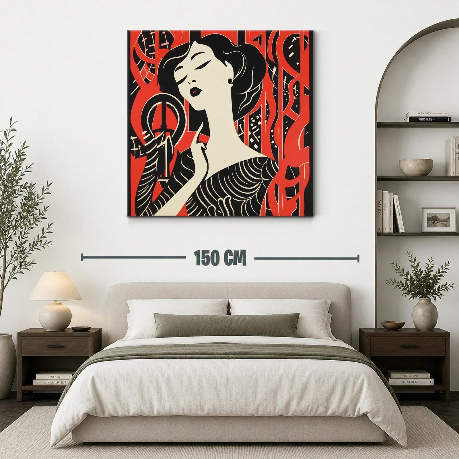 Retrato femenino en estilo art déco con contrastes intensos — miniatura 3