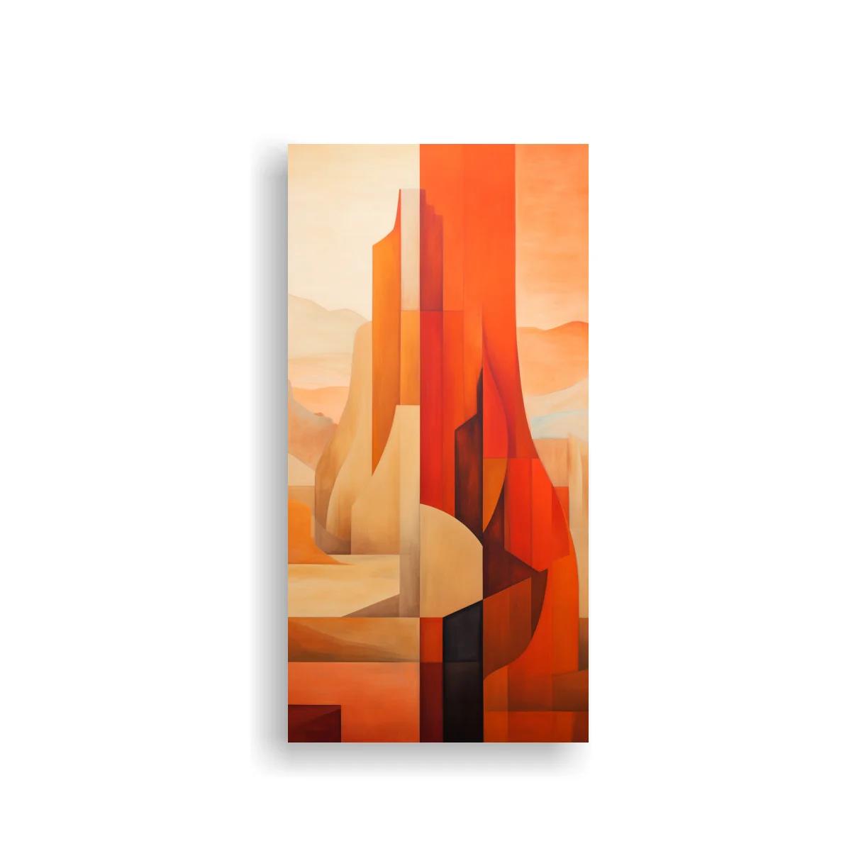 Cuadro torres abstractas facetadas en tonos cálidos — imagen principal
