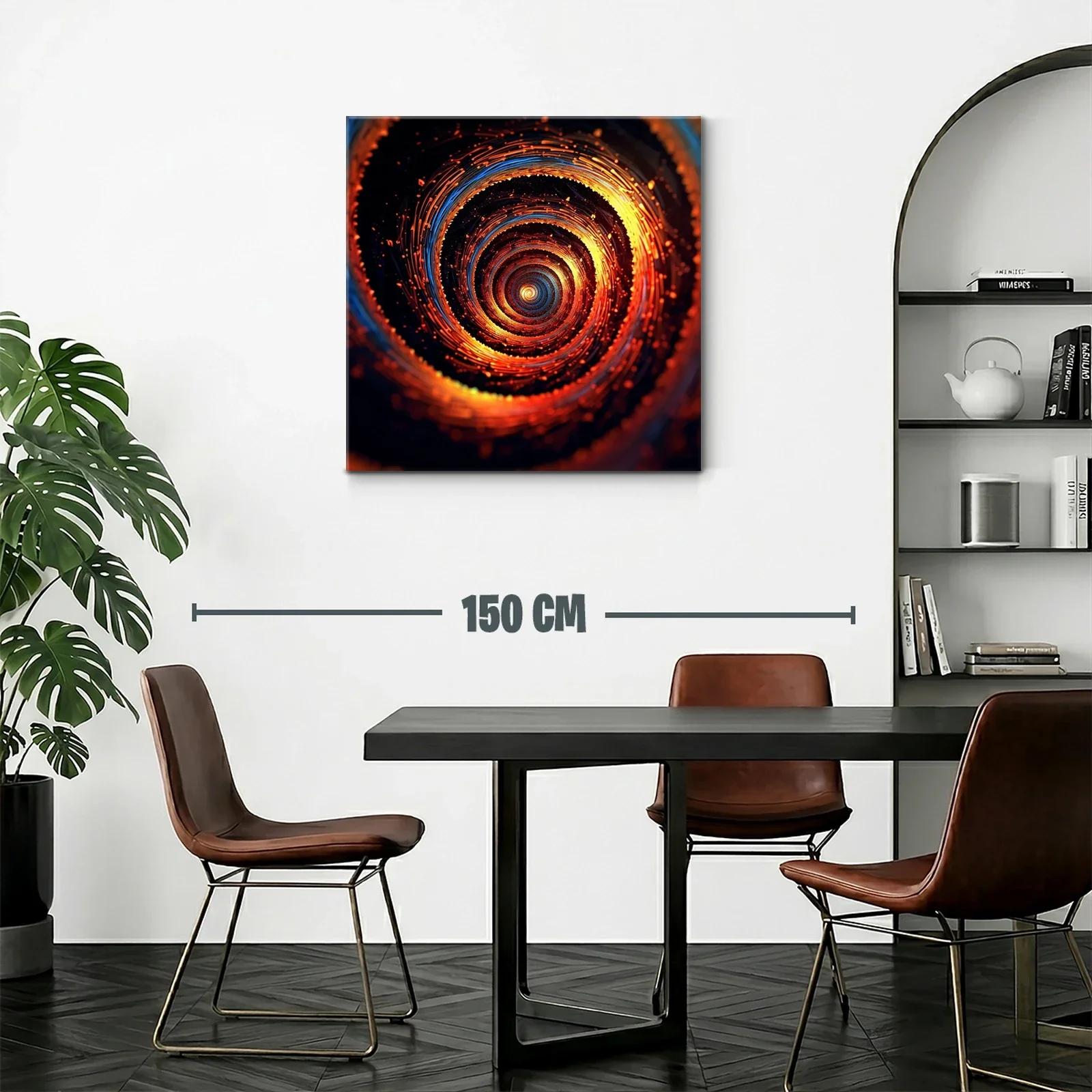 Arte abstracto espiral con vibrantes tonos cálidos y fríos — miniatura 2