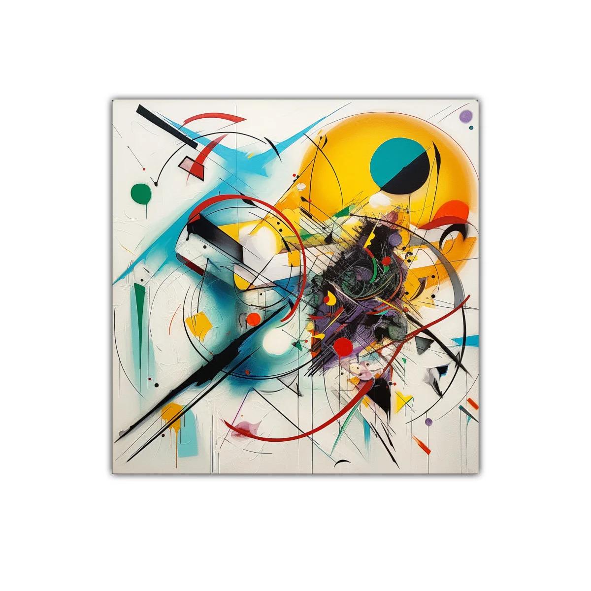 Cuadro abstracto con formas circulares y colores vibrantes — imagen principal