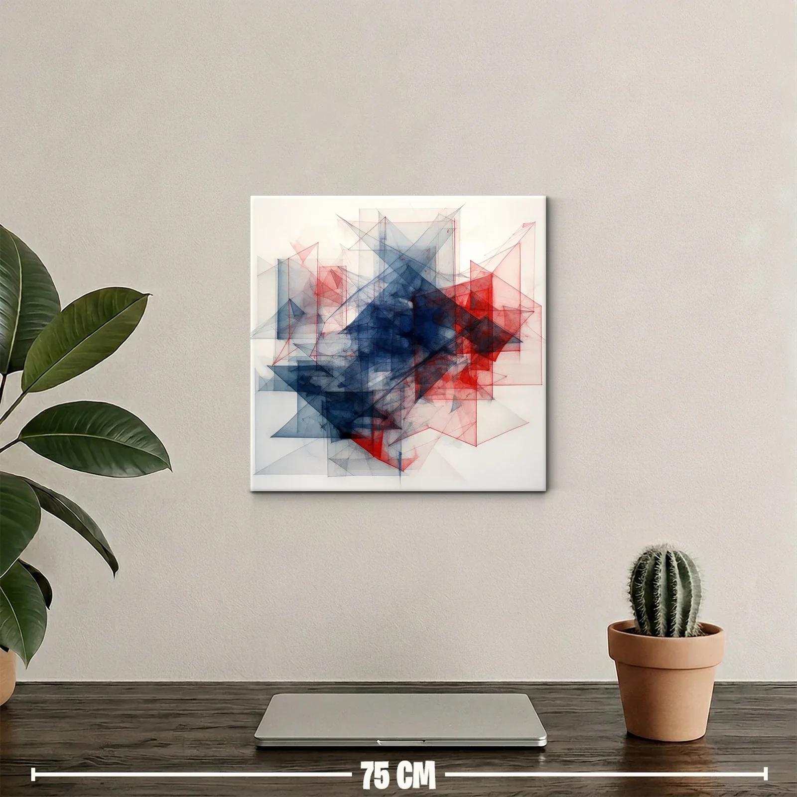 Composición abstracta en tonos rojos y azules vibrantes — miniatura 2