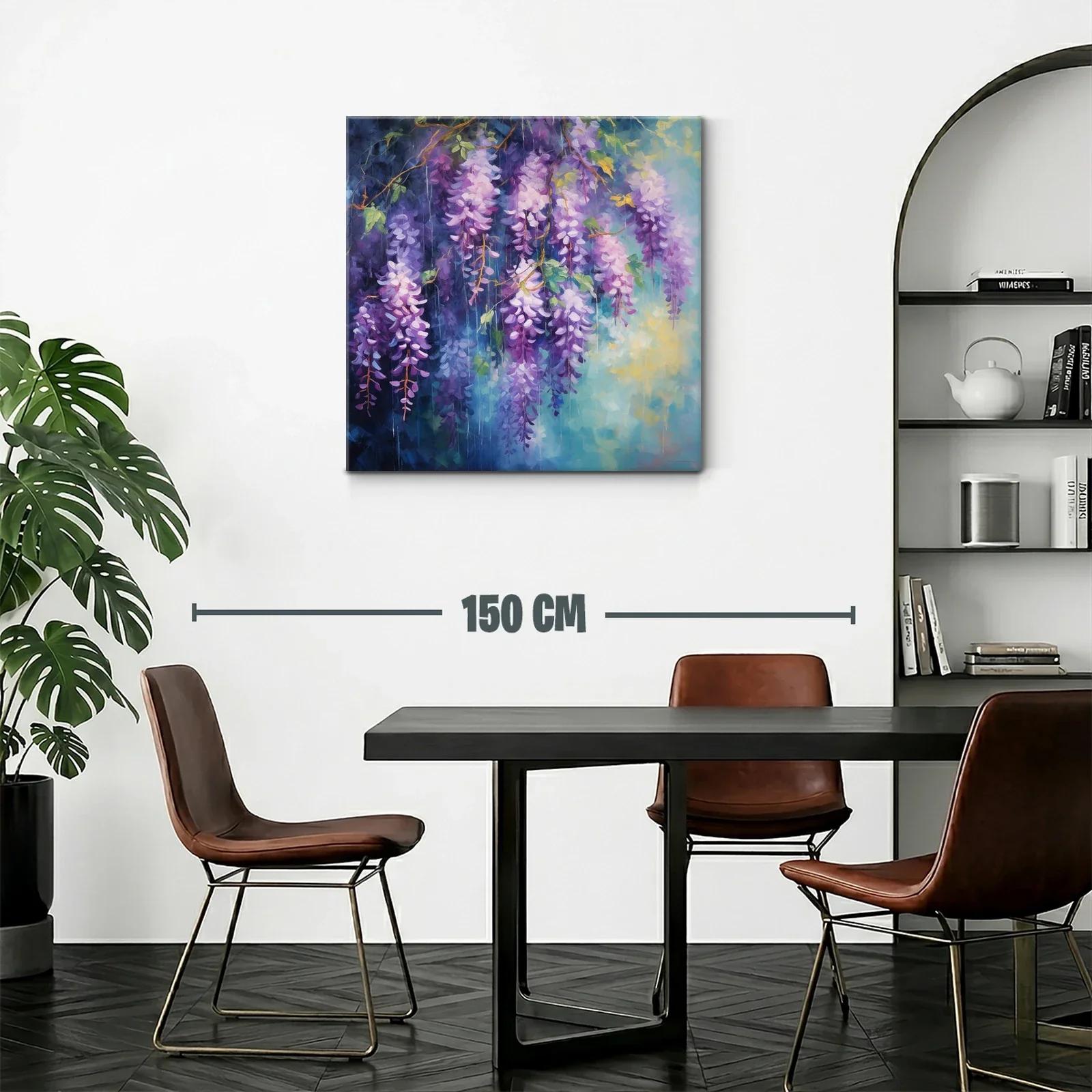 Exuberancia floral en cascada de glicinias violetas y lilas — miniatura 2
