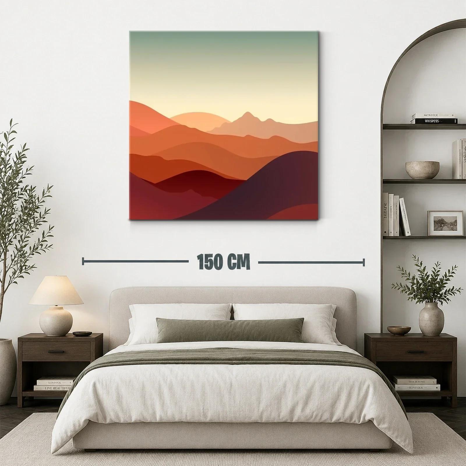 Paisaje abstracto de montañas en tonos cálidos — miniatura 3