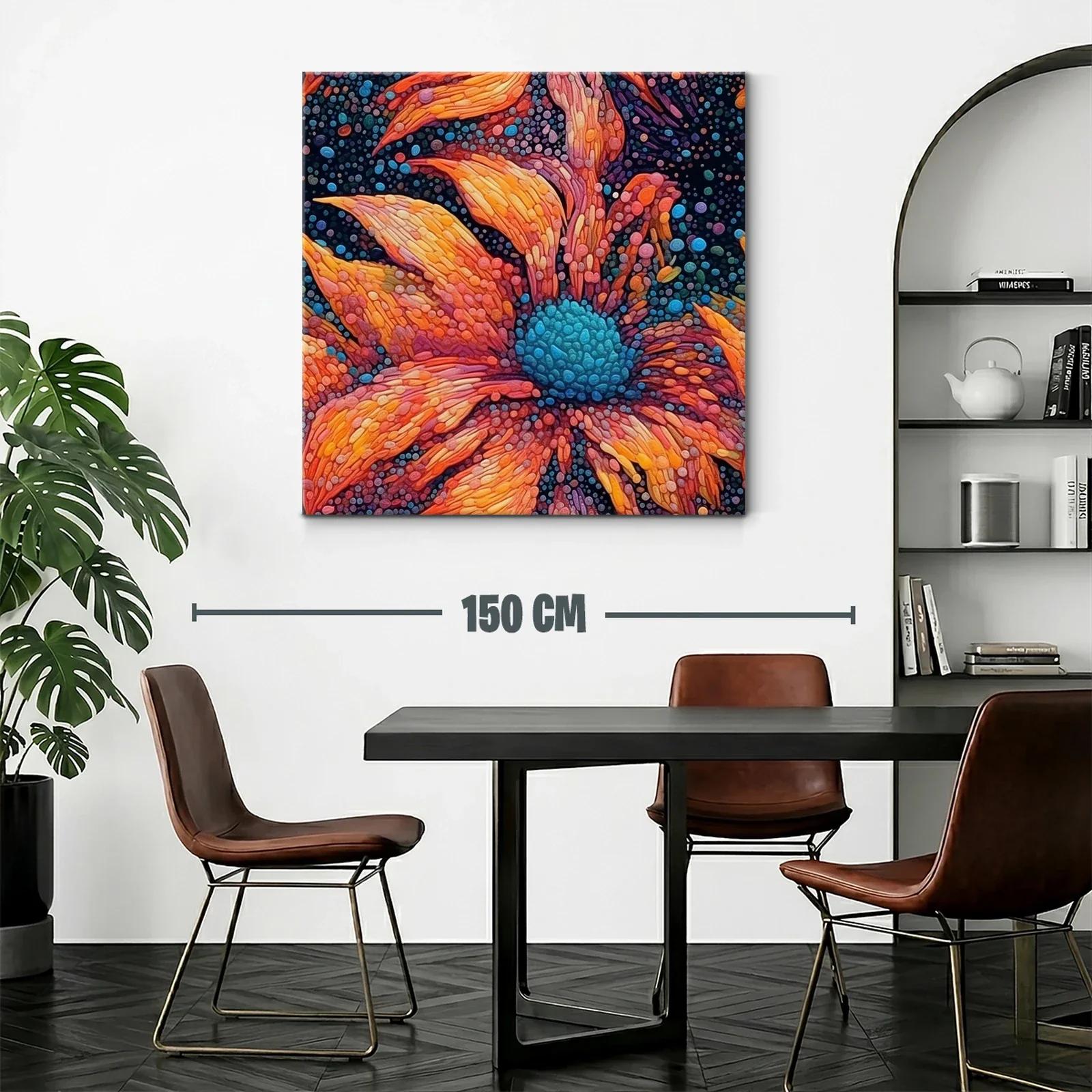 Flores vibrantes con detalles abstractos en tonos cálidos — miniatura 2