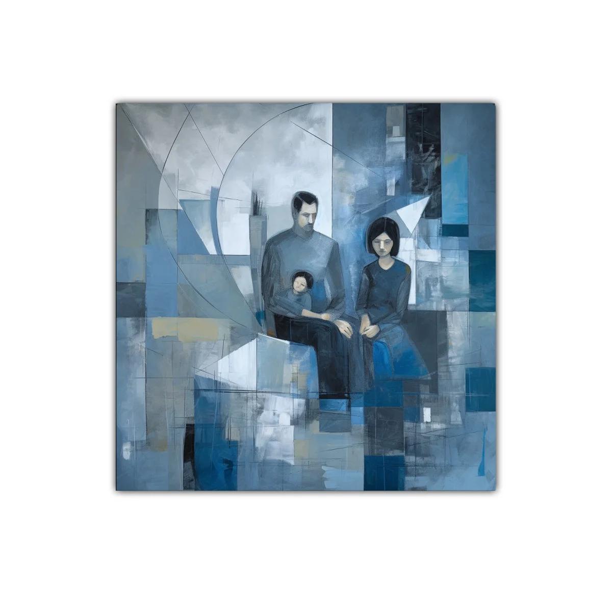 Composición abstracta de familia en tonos fríos y azules — imagen principal