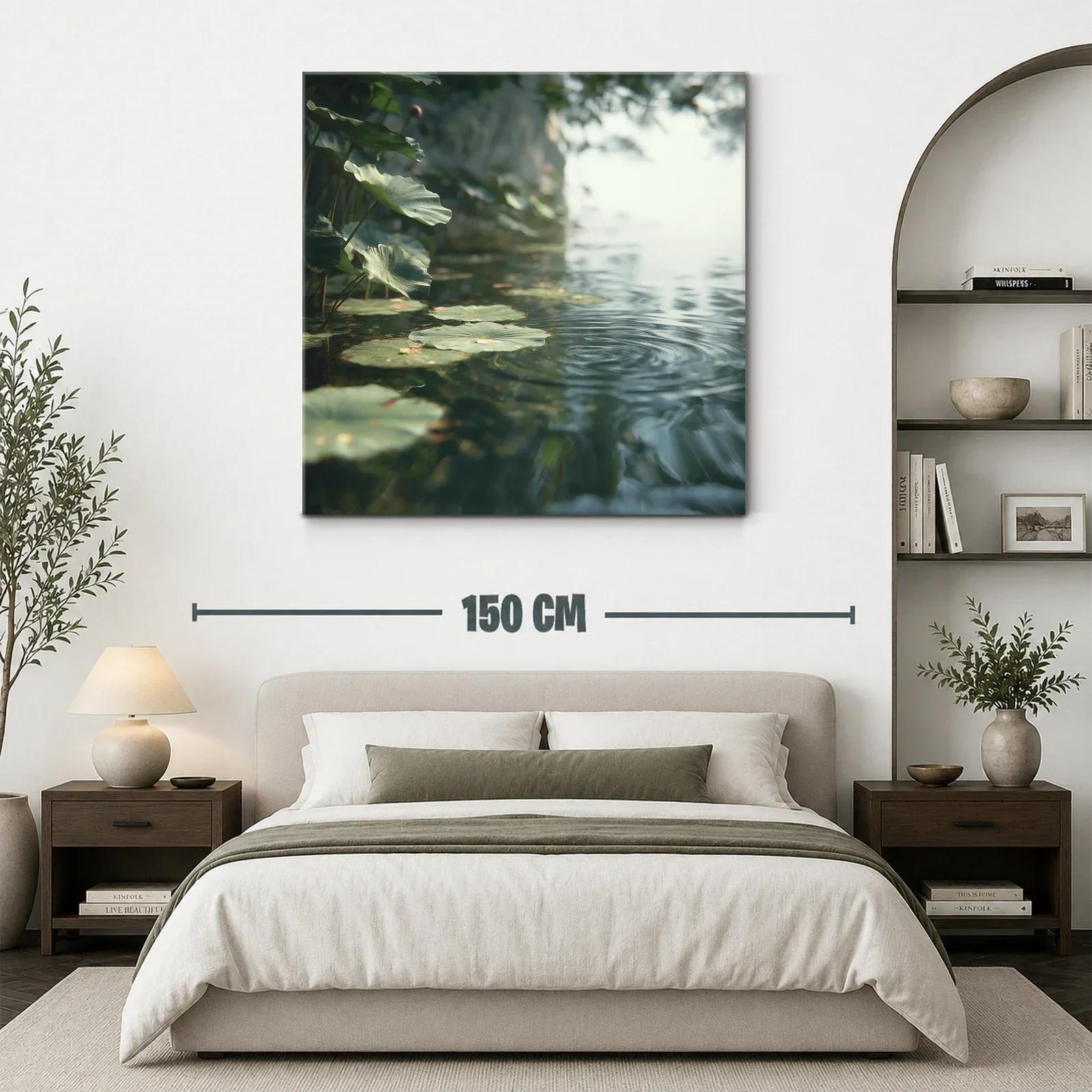 Tranquilidad natural con hojas acuáticas en calma — miniatura 3