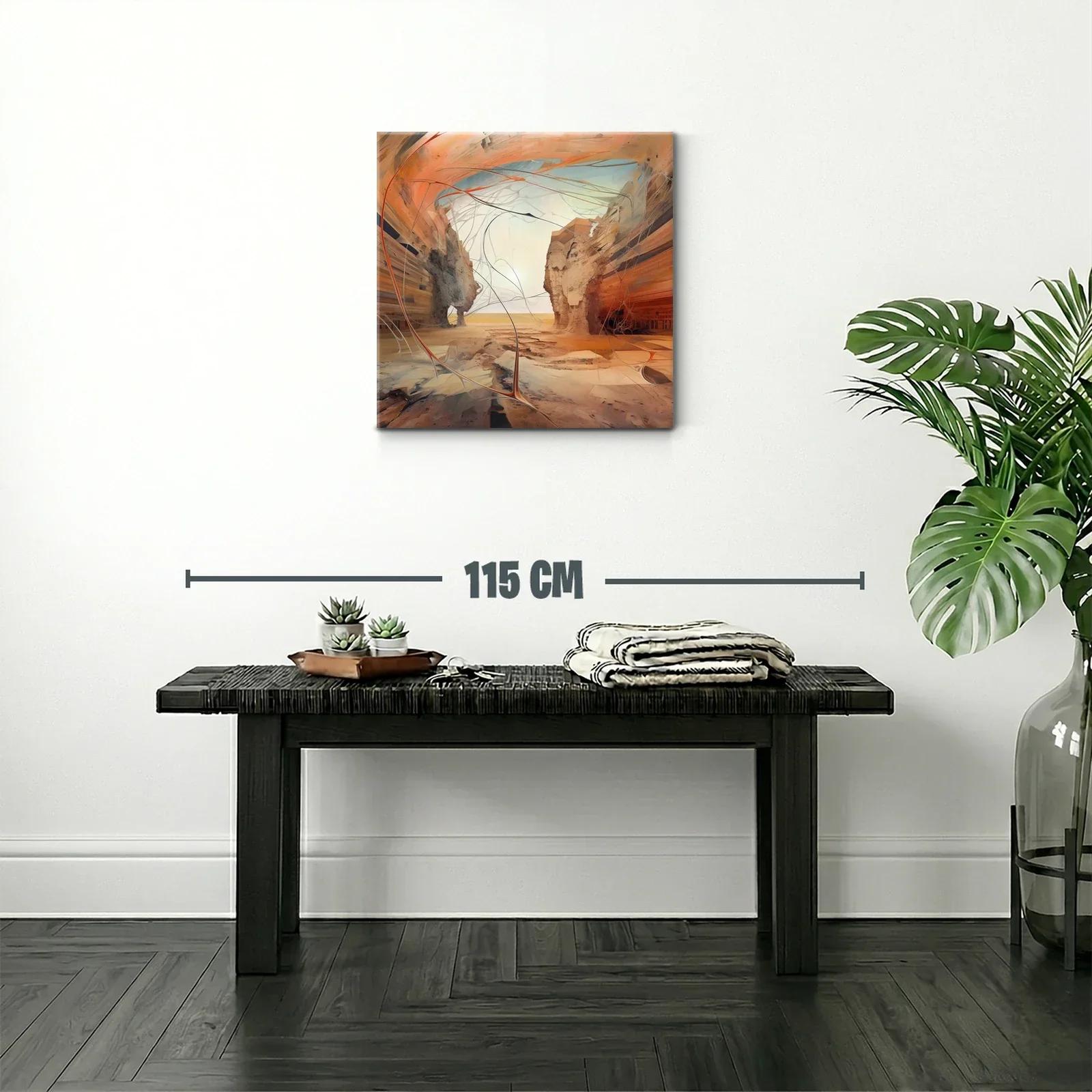 Paisaje desértico con formas abstractas y tonos cálidos — miniatura 2
