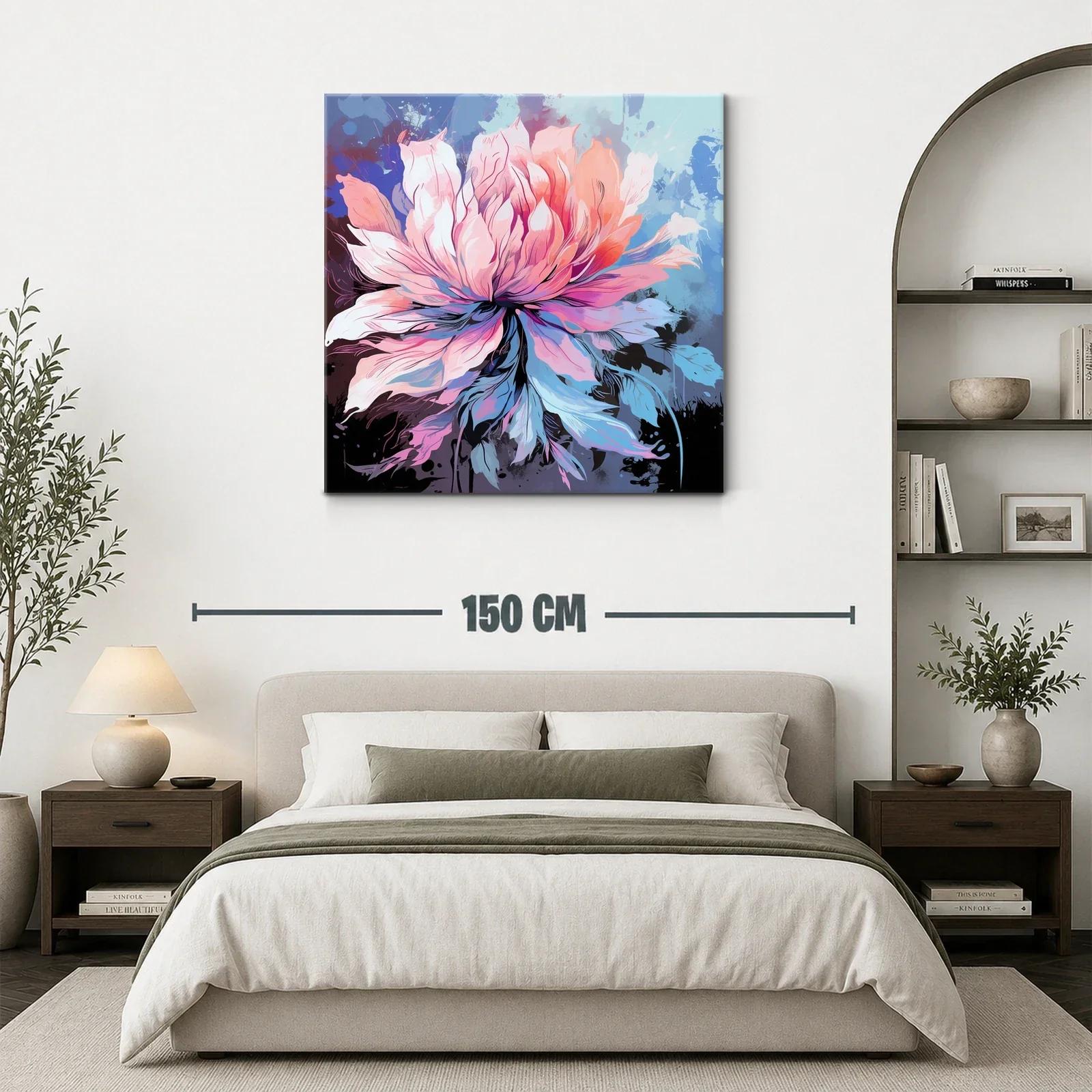 Flor de explosión cromática en tonos pastel y azules — miniatura 3