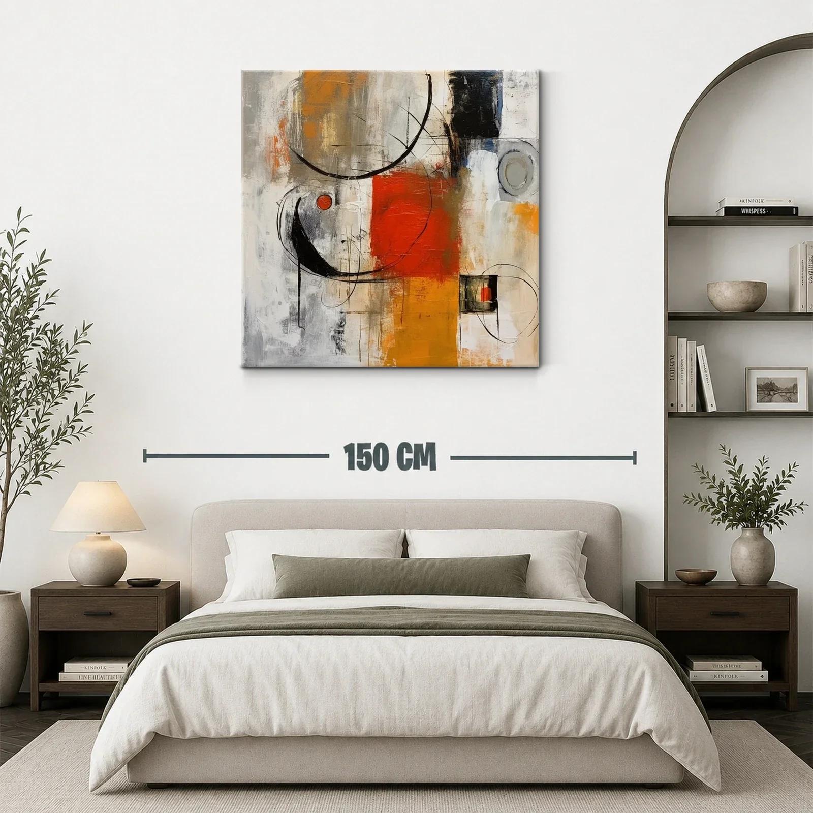 Composición abstracta en tonos naranja y negro — miniatura 3