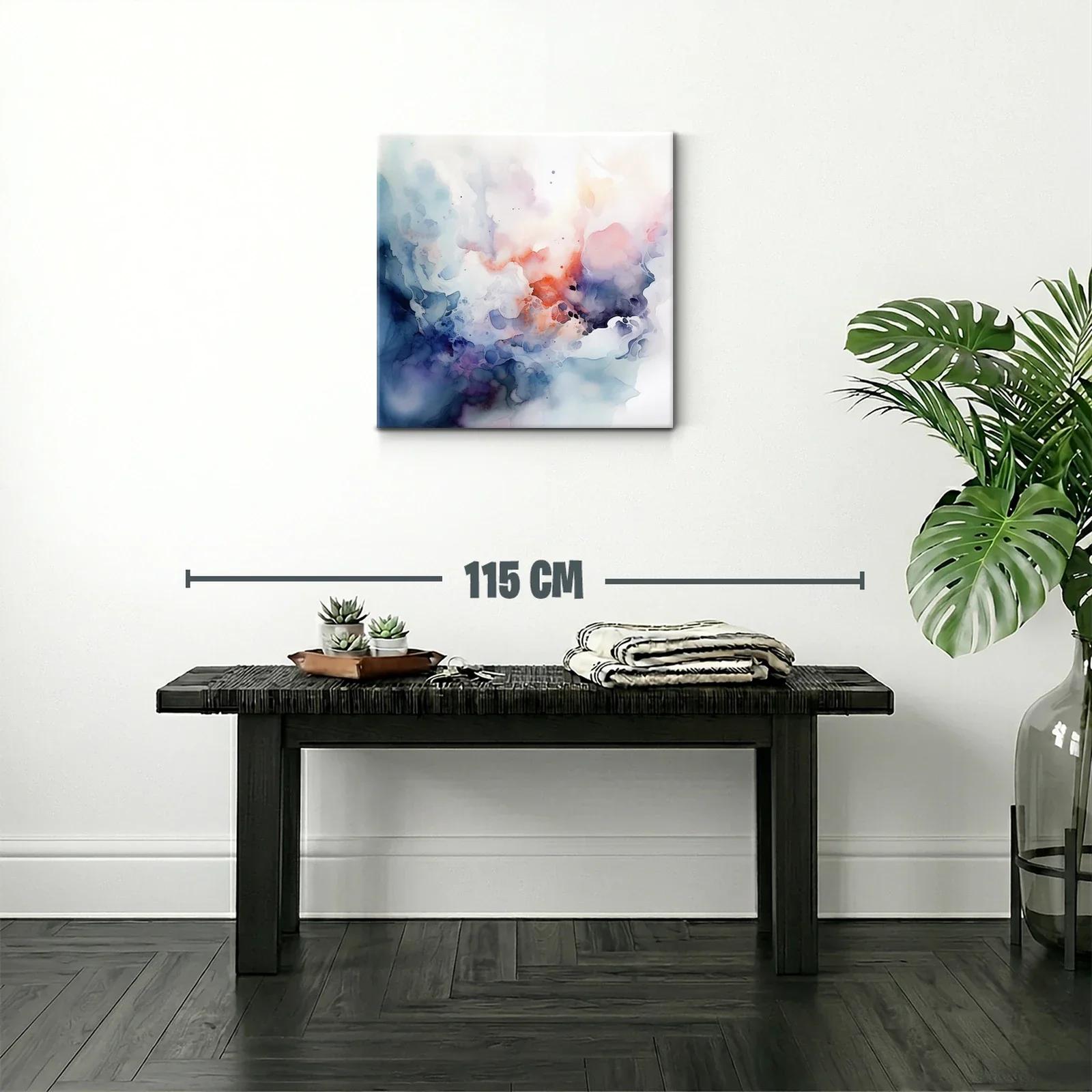 Cuadro abstracto con tonos suaves y vibrantes — miniatura 2