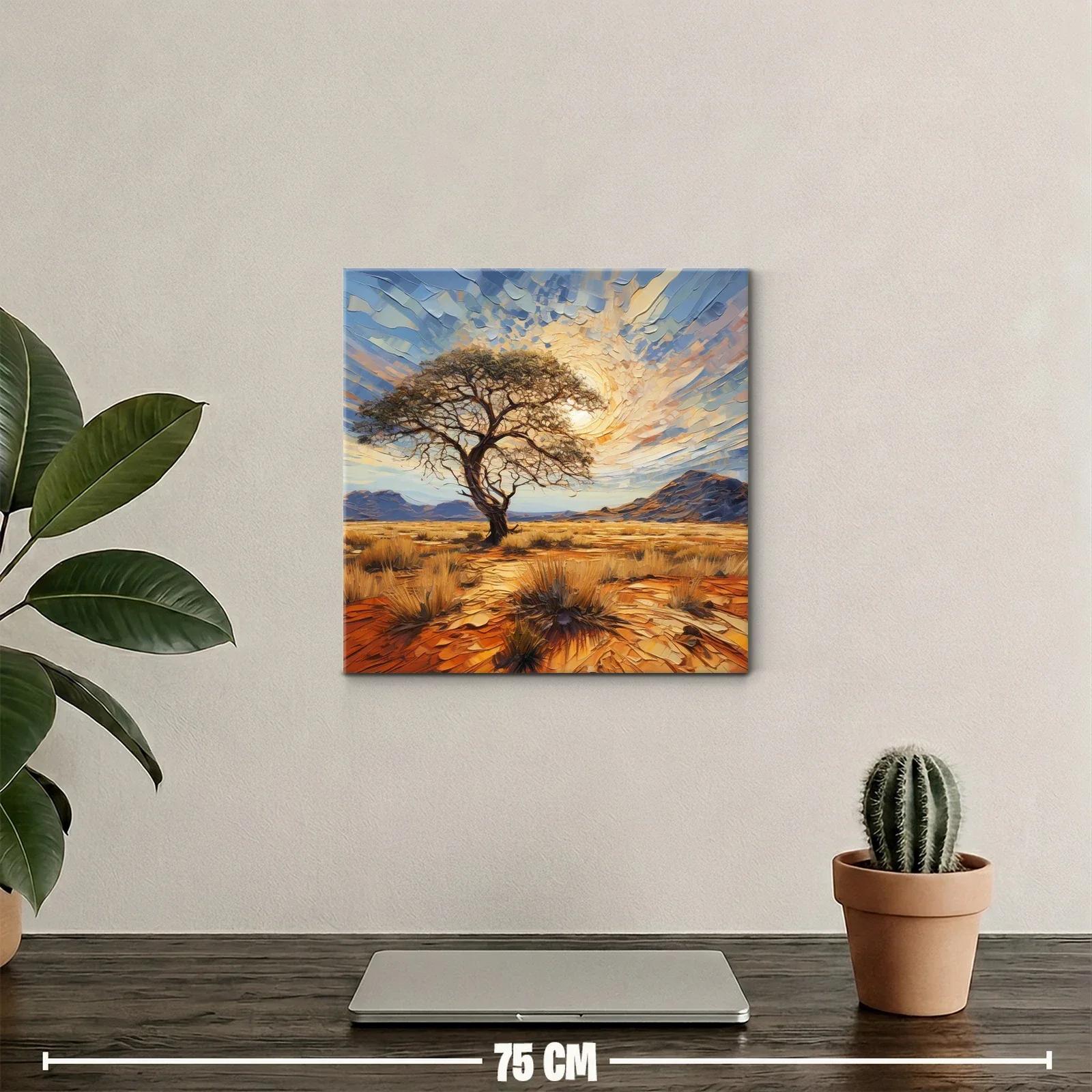 Serenidad del paisaje árido con un árbol solitario — miniatura 2