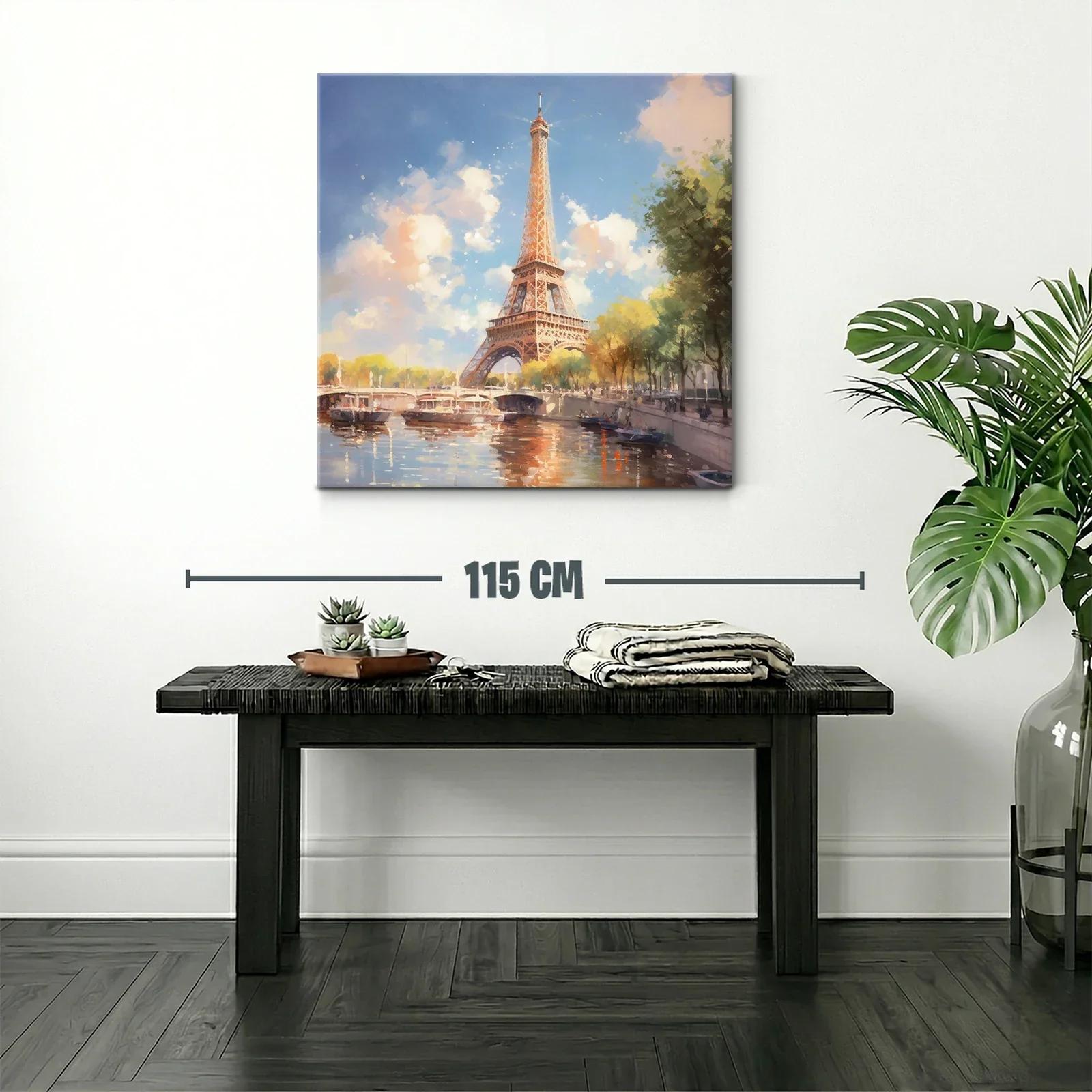 Encanto parisino con vista sobre el río y la torre Eiffel — miniatura 2