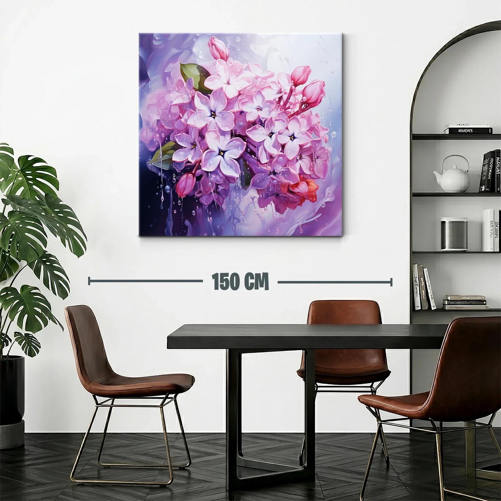 Ramo de flores lilas con gotas de agua brillante — miniatura 2