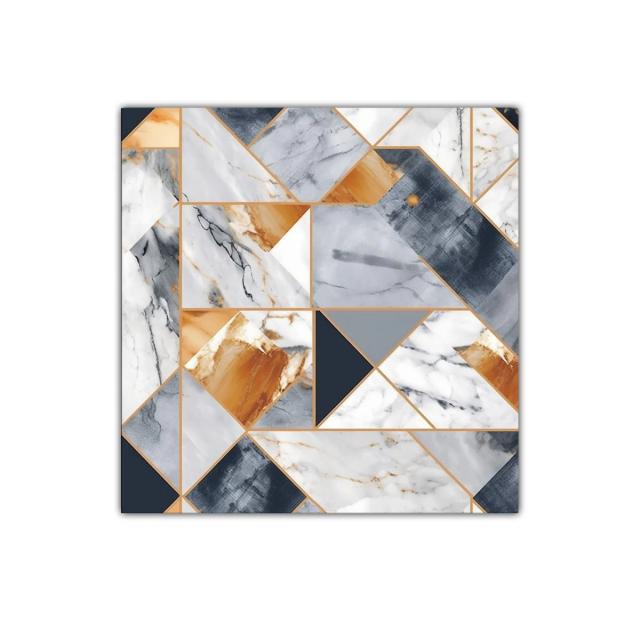 Cuadro abstracto en tonos dorados y grises elegante y moderno