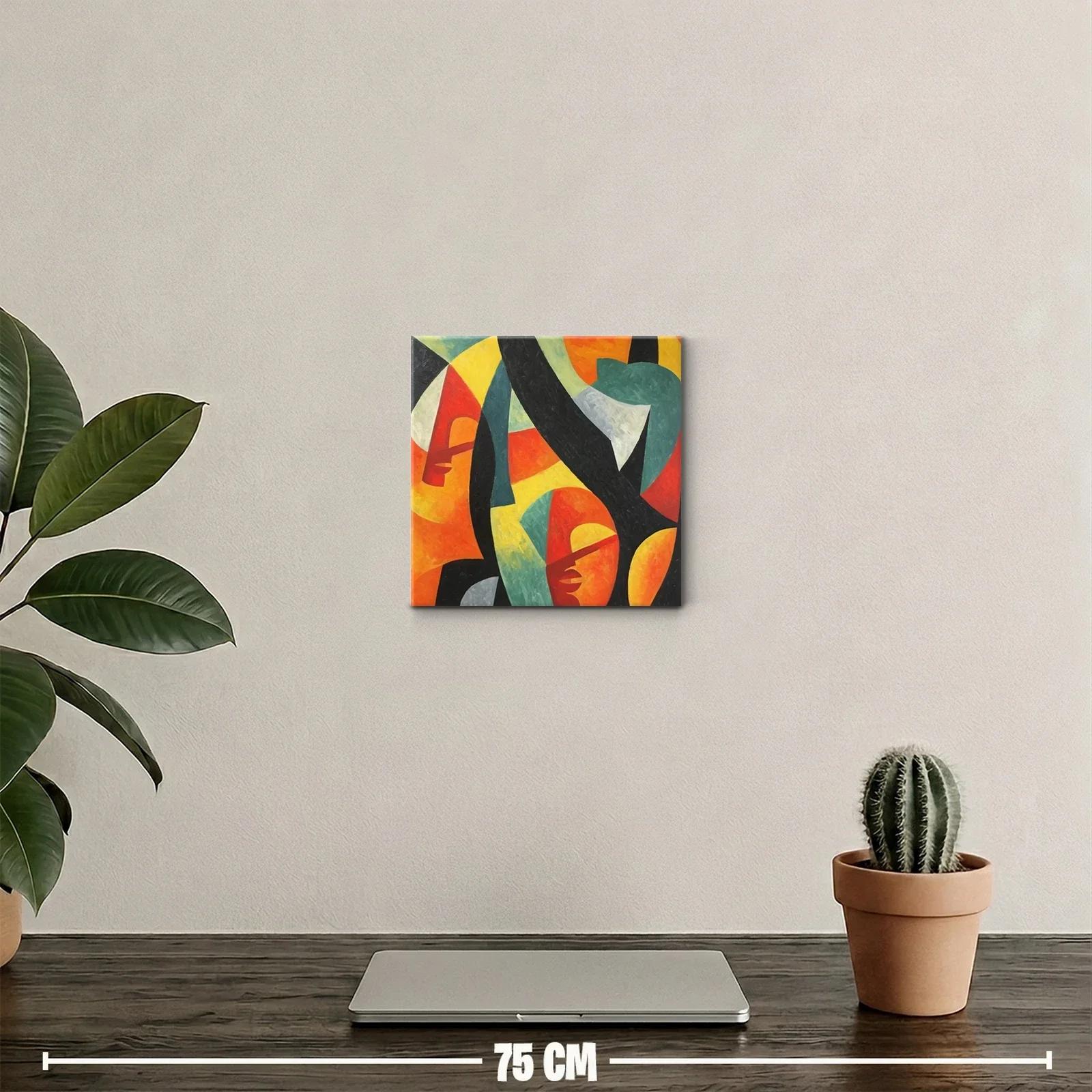 Cuadro abstracto con formas geométricas y colores intensos — miniatura 2