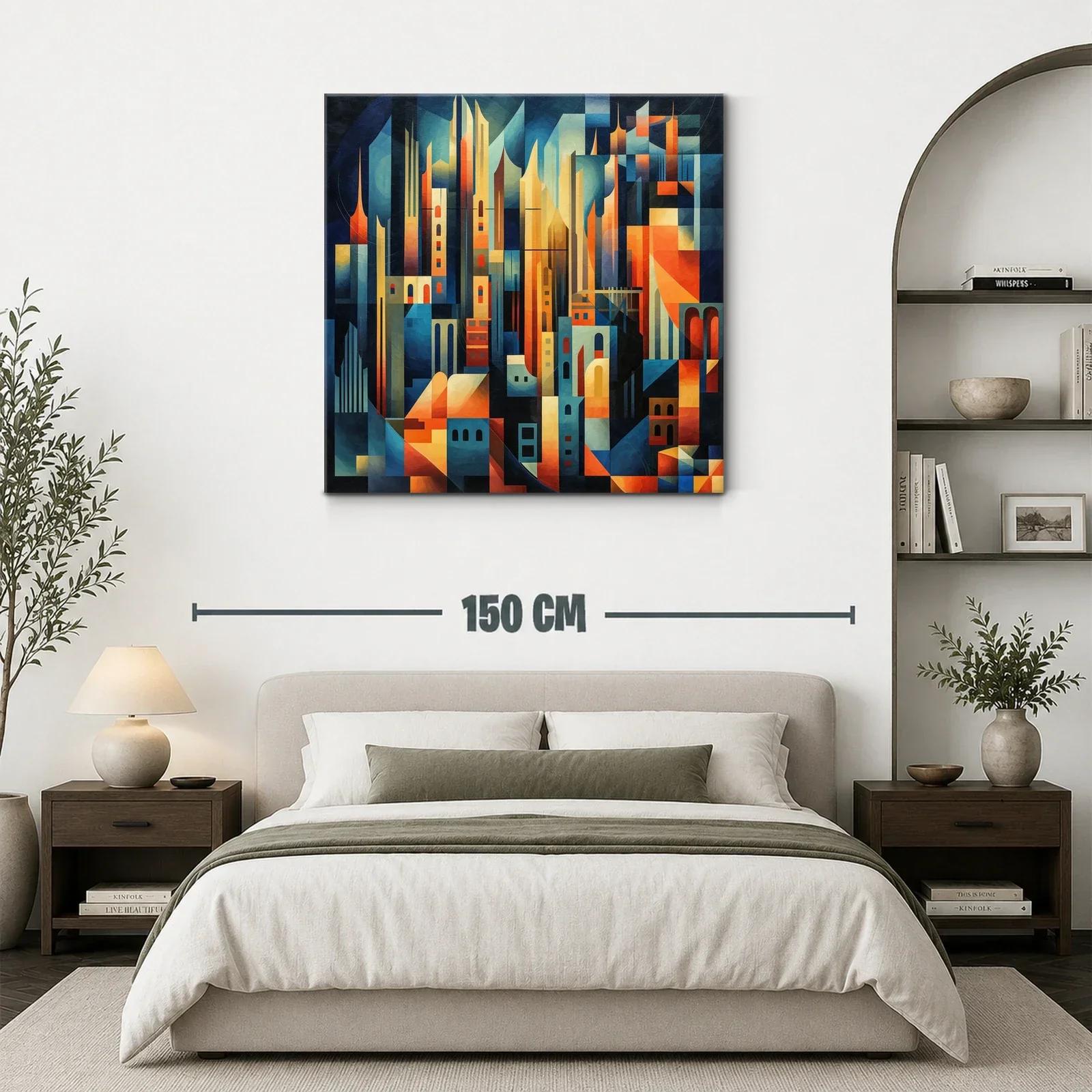 Composición abstracta de ciudad con formas geométricas vibrantes — miniatura 3