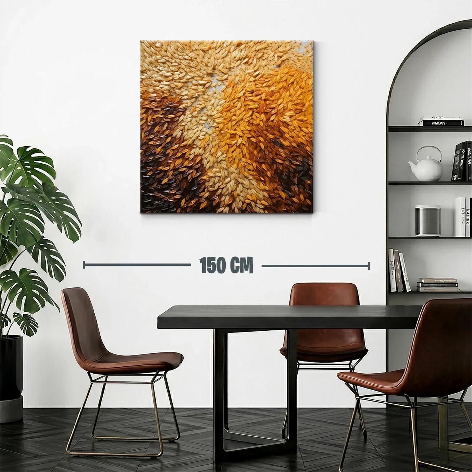 Cuadro abstracto con texturas en tonos tierra cálidos — miniatura 2