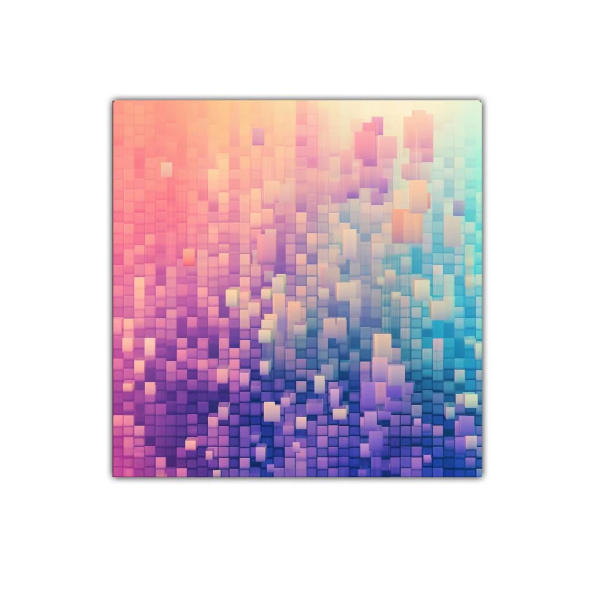 Cuadro abstracto con cubos en tonos pastel vibrantes — imagen principal