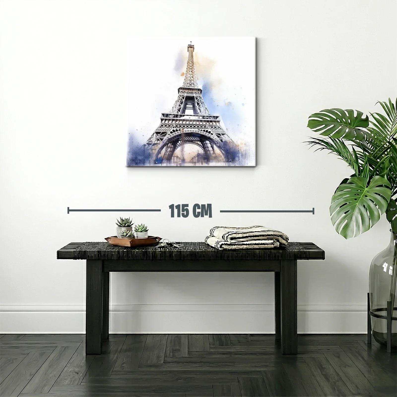 Perspectiva artística de la torre Eiffel en tonos suaves — miniatura 2