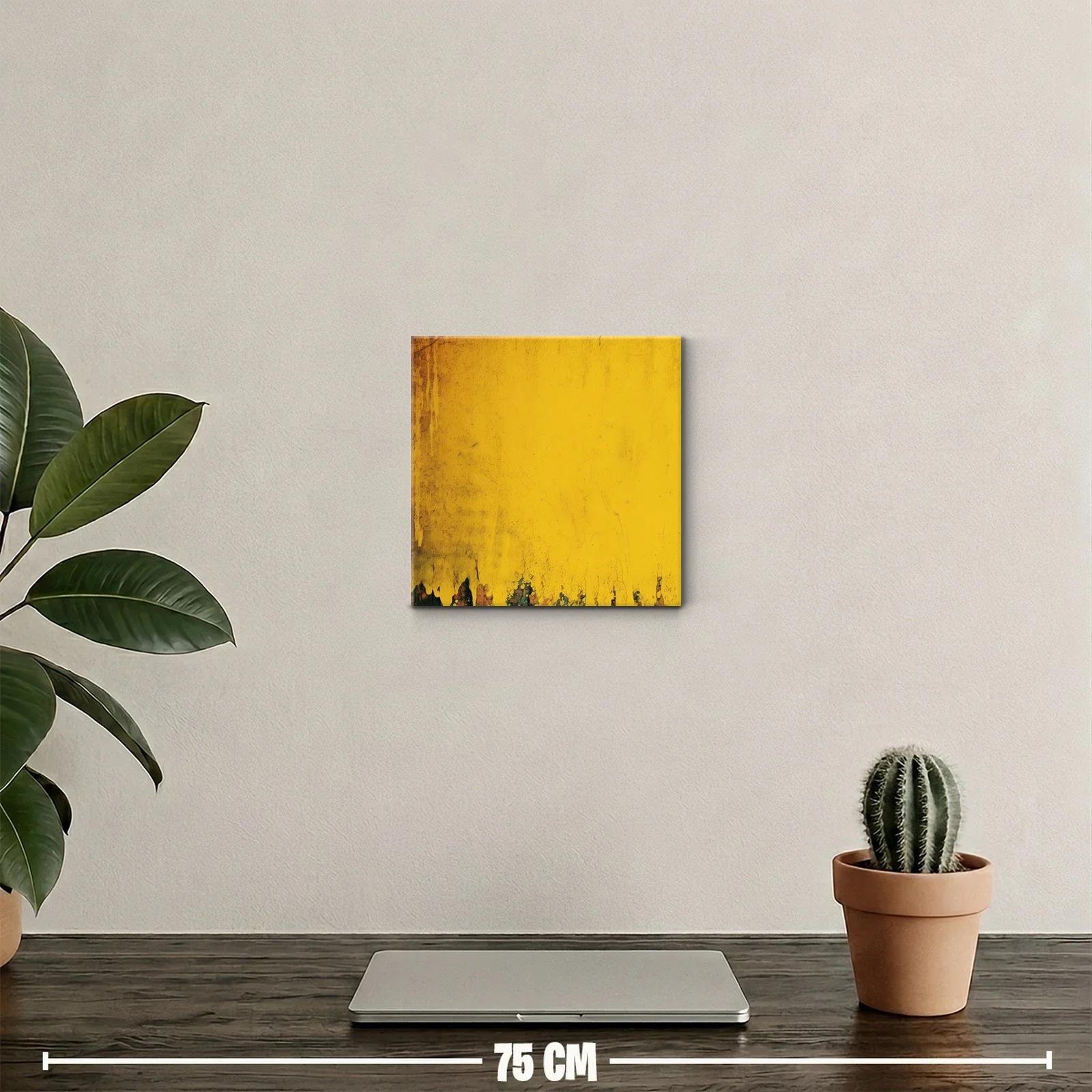 Cuadro decorativo arte abstracto en tonos amarillos vivos — miniatura 2