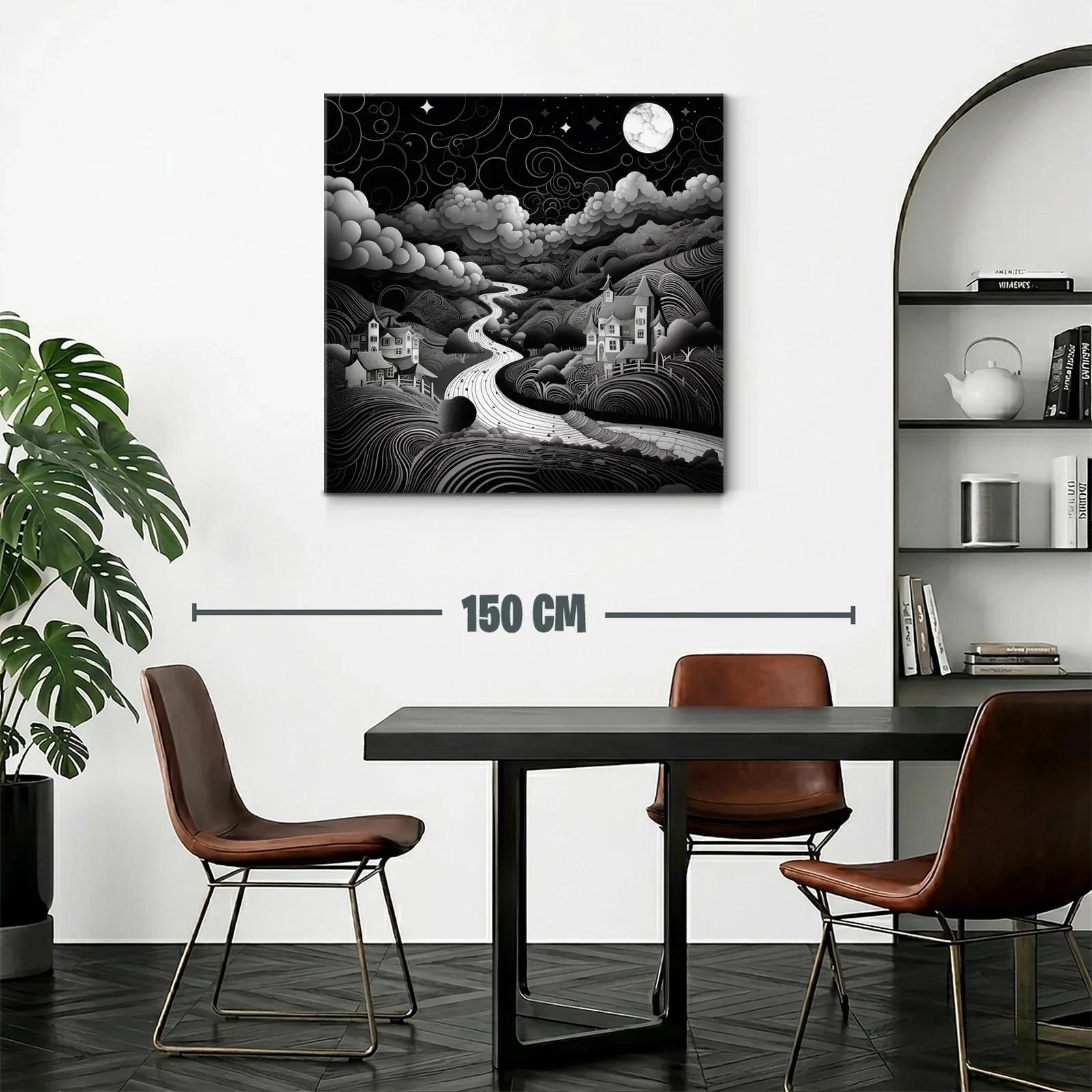 Paisaje nocturno onírico con río bajo la luna llena — miniatura 2