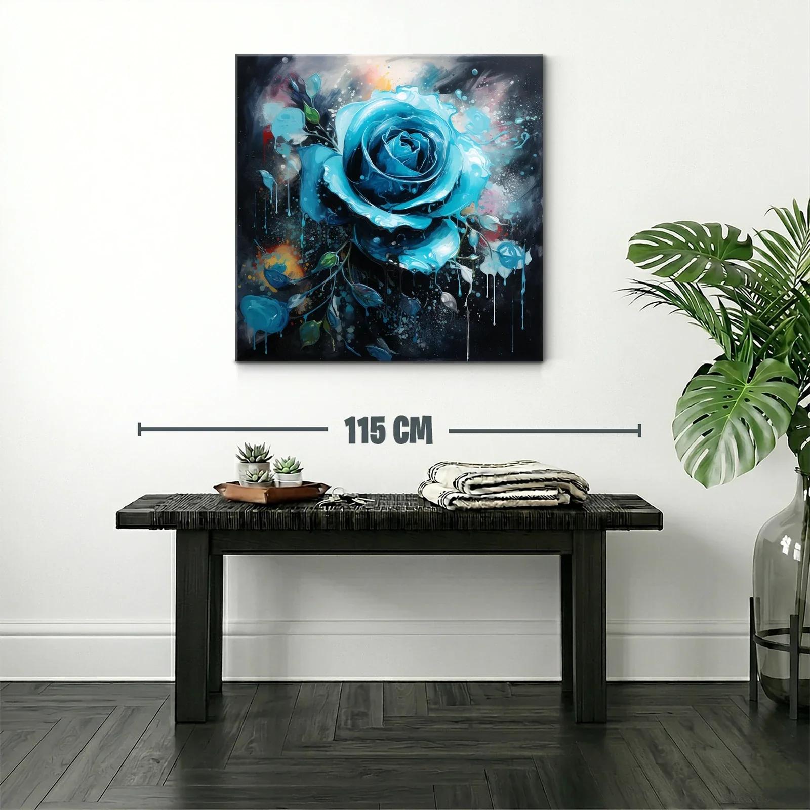 Rosa azul vibrante con efecto dripping y fondo oscuro — miniatura 2